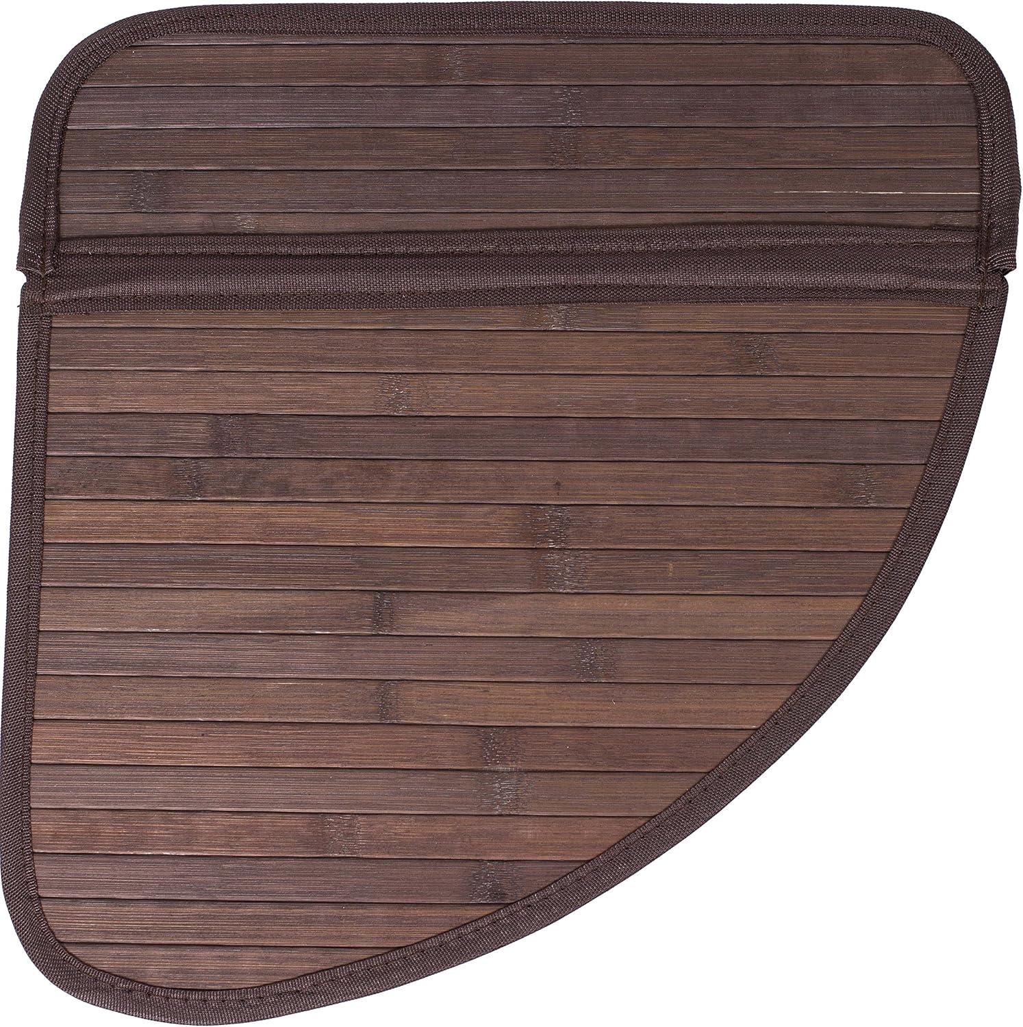 Espresso Bamboo Corner Laundry Hamper with Lid and Cloth Liner