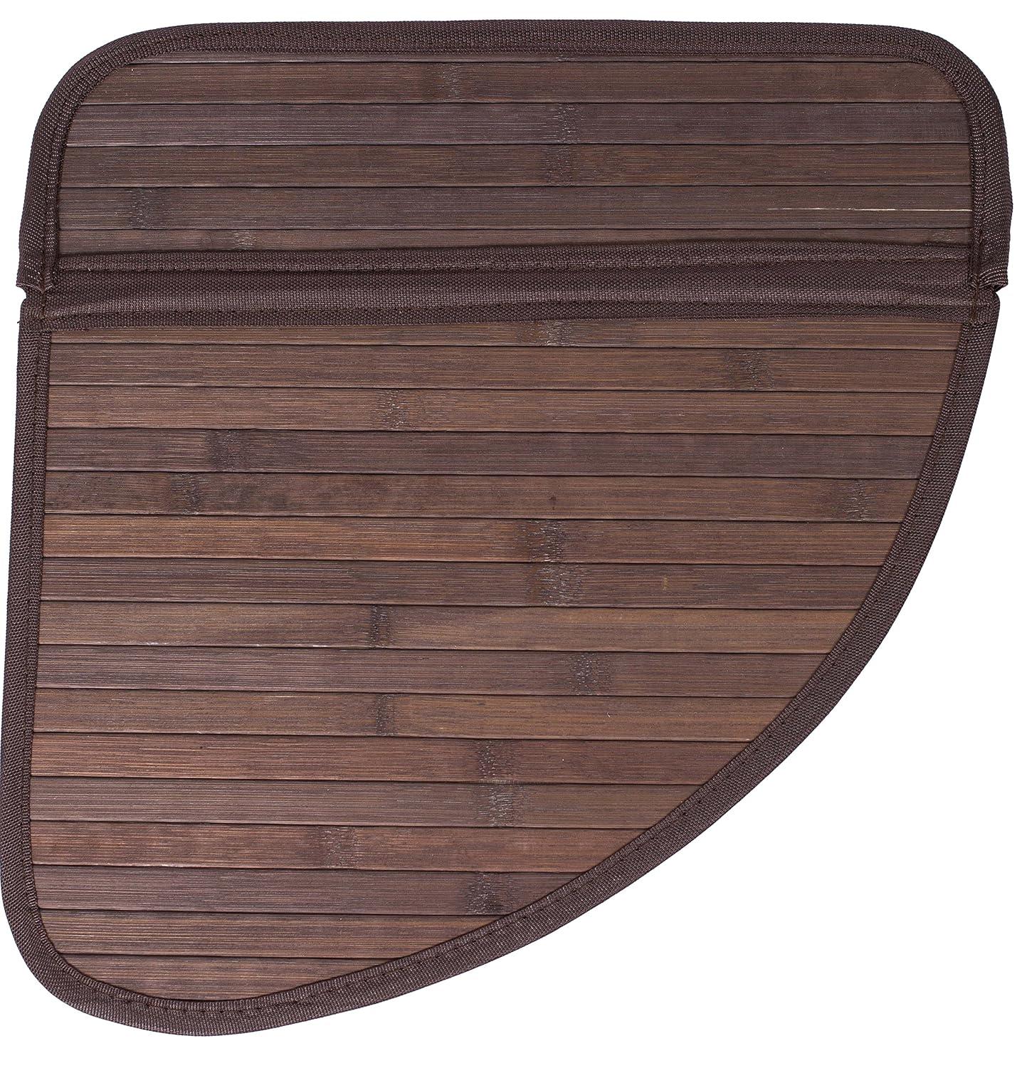 Espresso Bamboo Corner Laundry Hamper with Lid and Cloth Liner