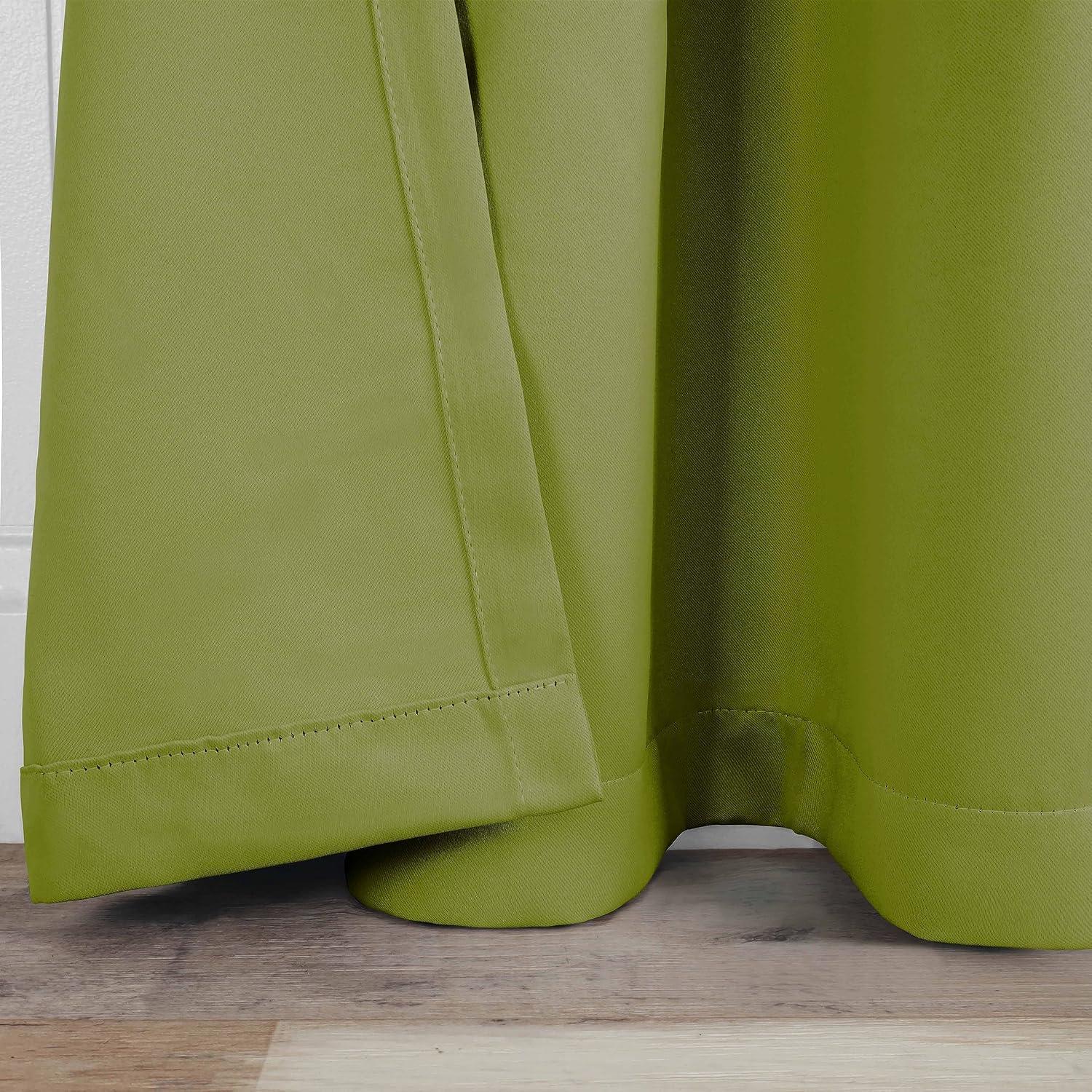 Classic Modern Solid Room Darkening Semi-Blackout Curtains, Grommets, Set of 2, 52"x63", Sage - Blue Nile Mills