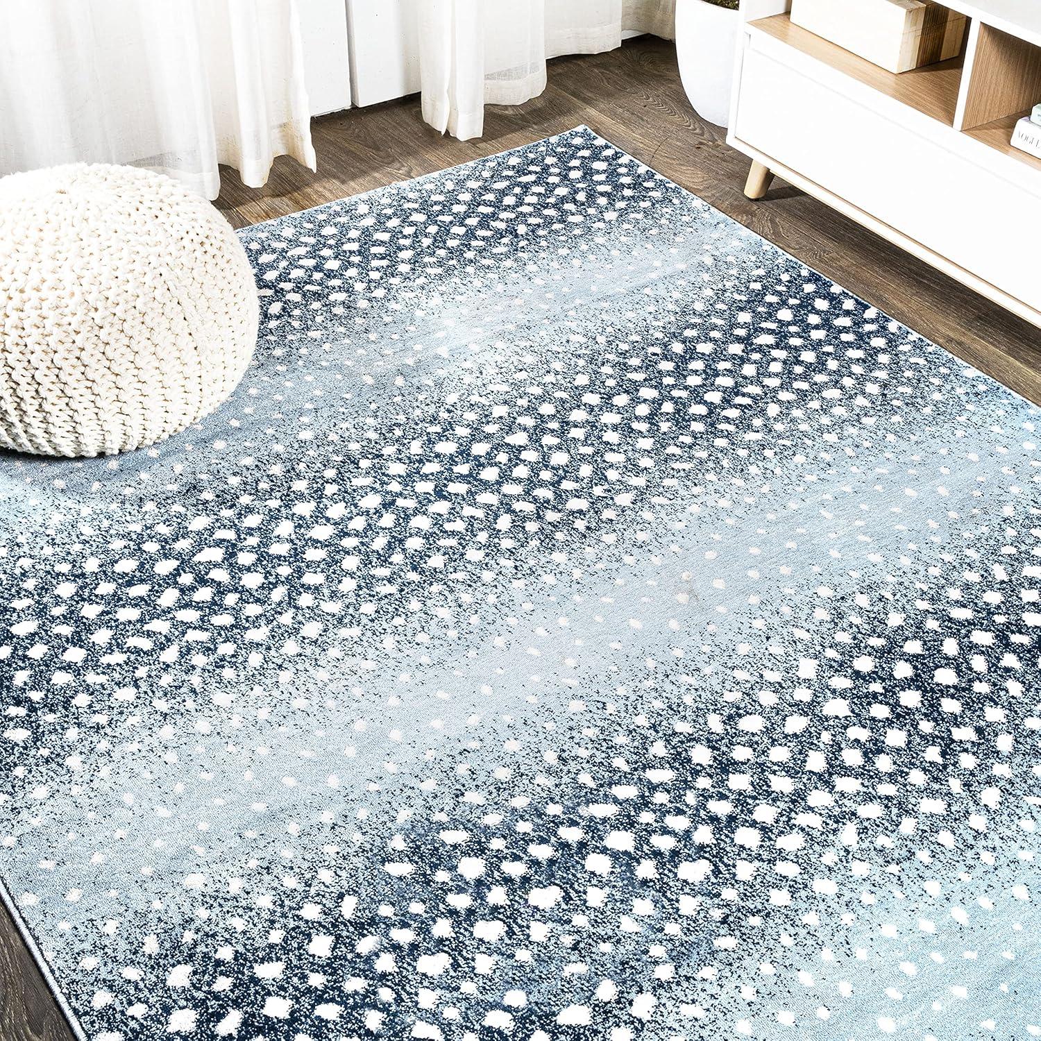 4'x 6' Antelope Modern Animal Area Rug, Blue/Cream - JONATHAN Y