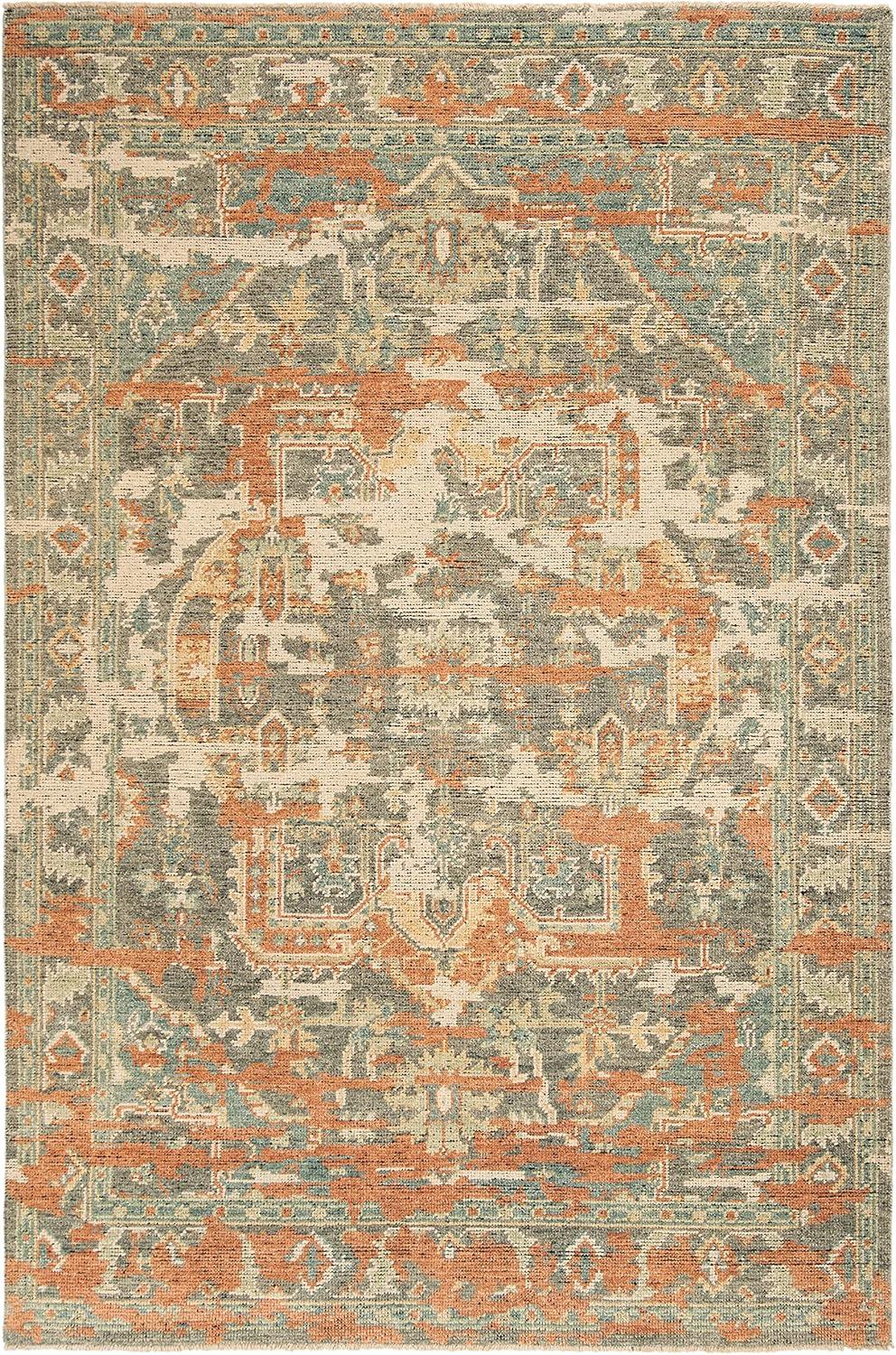 Izmir IZM101 Hand Knotted Wool Area Rug - Rust/Taupe- 8' X 10' - Safavieh.