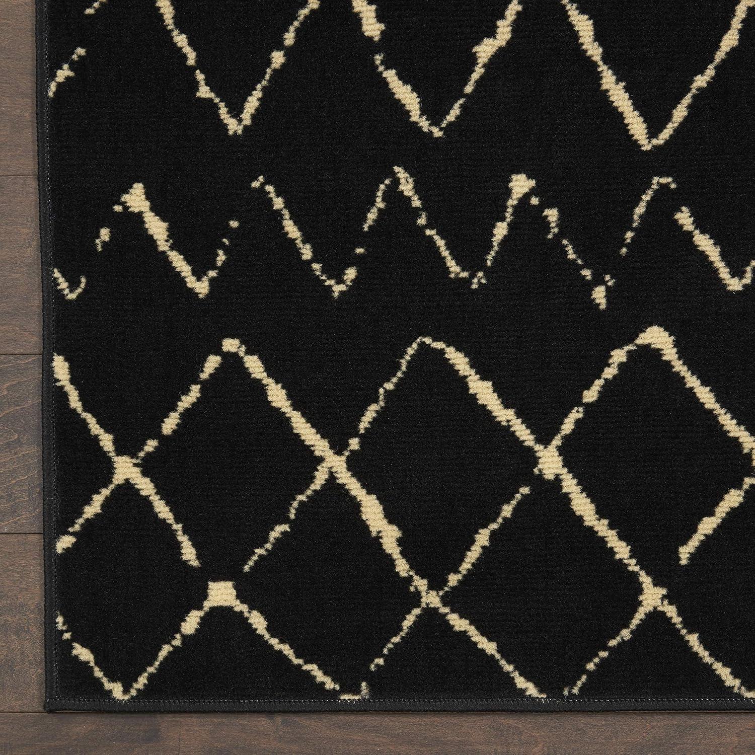 Nourison Grafix Black Area Rug GRF04 5'3"X7'3"