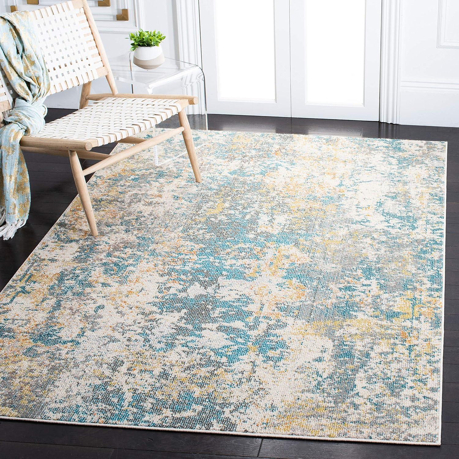 Madison MAD457 Power Loomed Indoor Area Rug - Grey/Blue - 5'3"x7'6" - Safavieh