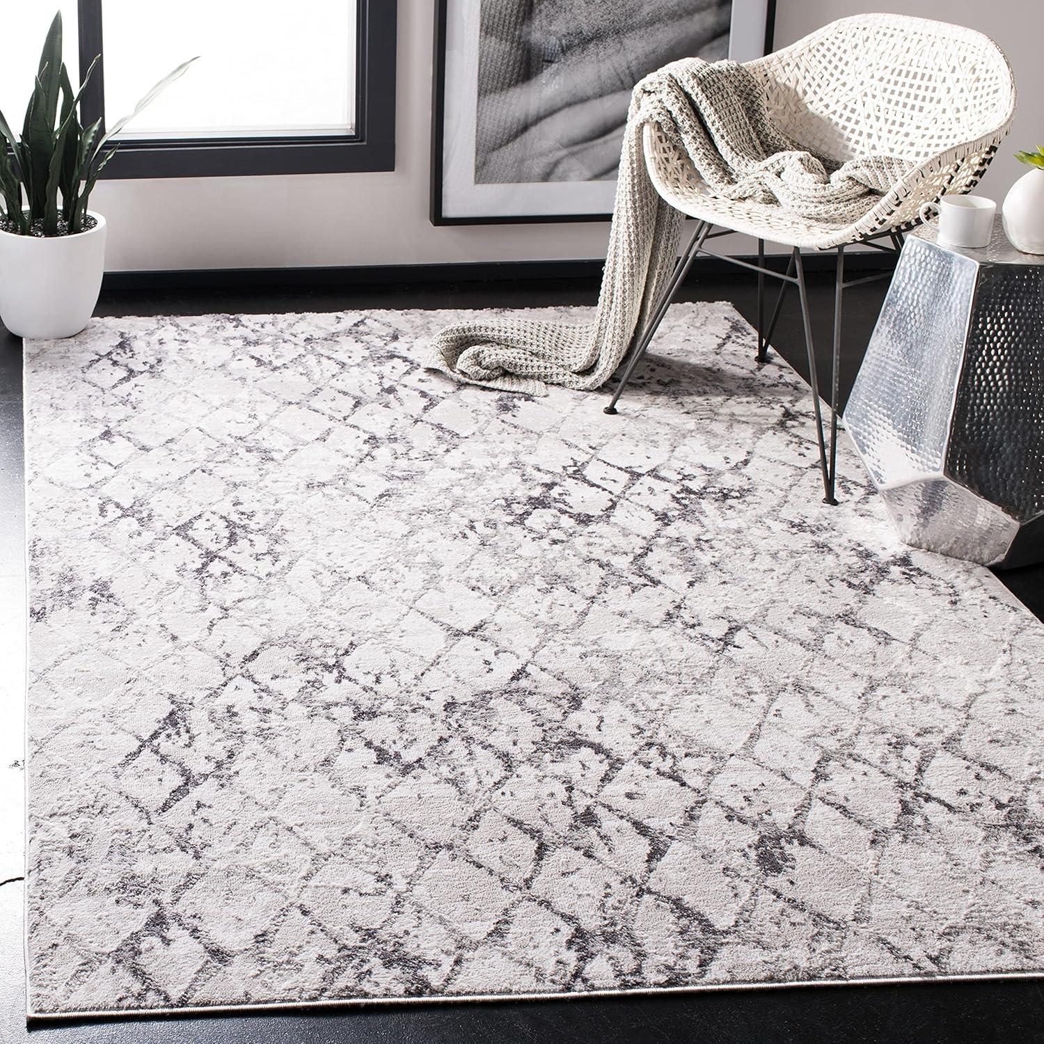 Amelia ALA783 Power Loomed Area Rug  - Grey/Light Grey - 5'3"x7'6" - Safavieh.