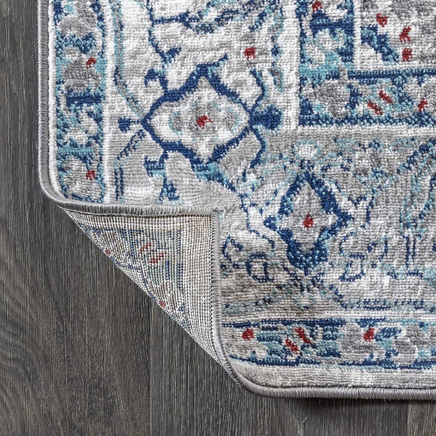 3'x5' Modern Persian Vintage Medallion Area Rug, Light Grey/Blue - JONATHAN Y