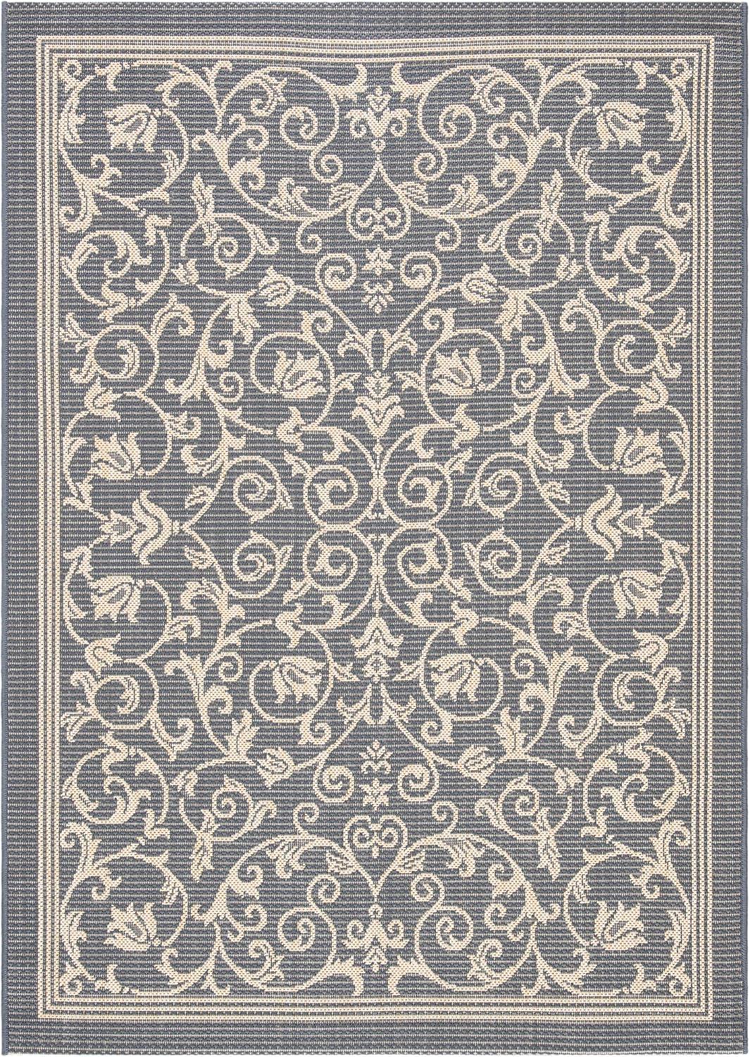 Courtyard CY2098 Power Loomed Indoor and Outdoor Accent Rug - Grey/Natural - 2'x3'7" - Safavieh