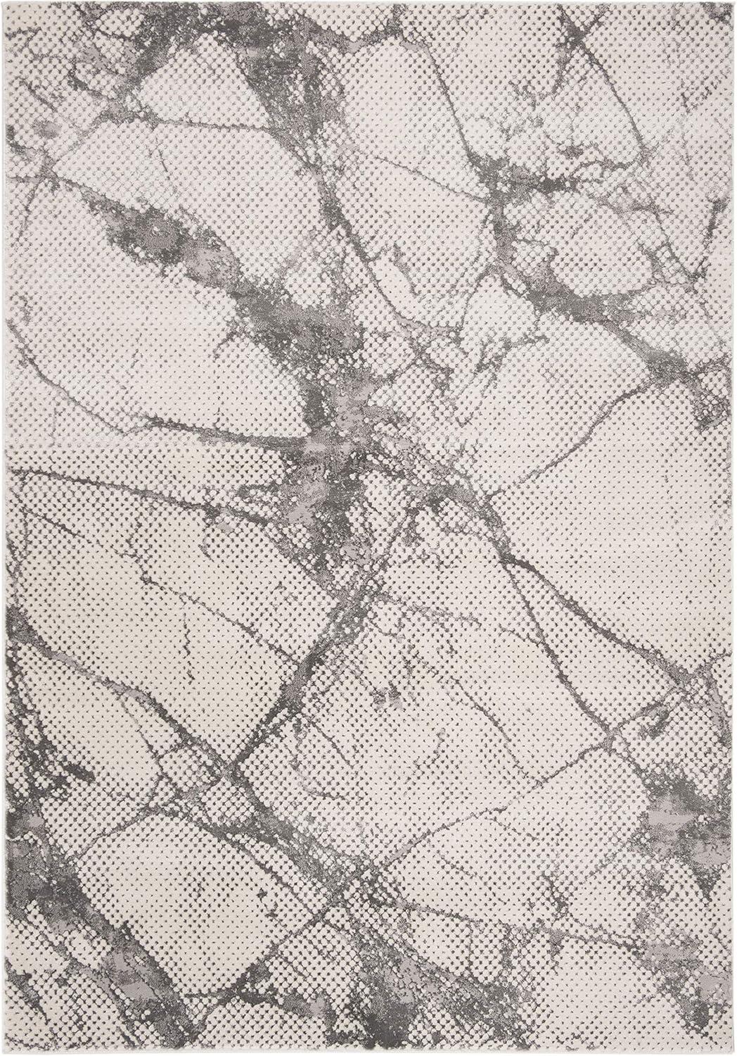 Lurex LUR187 Power Loomed Area Rug - Ivory/Grey - 5'3"x7'6" - Safavieh