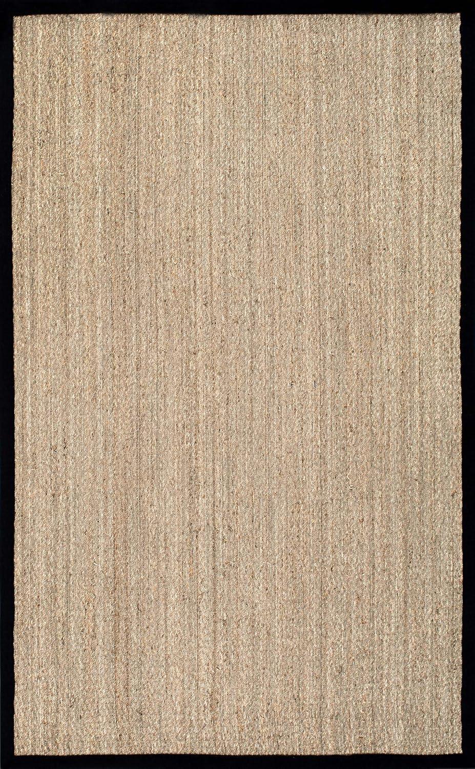 nuLOOM Seagrass 6 x 6 (ft) Loomed Seagrass Black Square Indoor Border Coastal Area rug