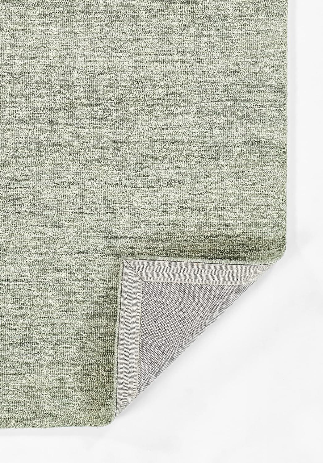 Momeni 2'x3' James Solid Handtufted Accent Rug Sage Green: Wool, Low Pile, Indoor, Rectangle, Cotton Backing