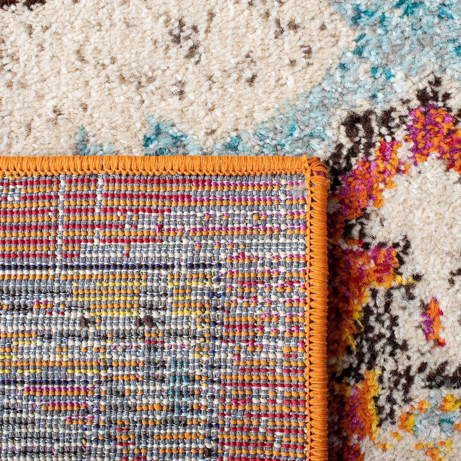 Monaco MNC243 Power Loomed Indoor Accent Rug - Orange/Light Blue - 3'x5' - Safavieh