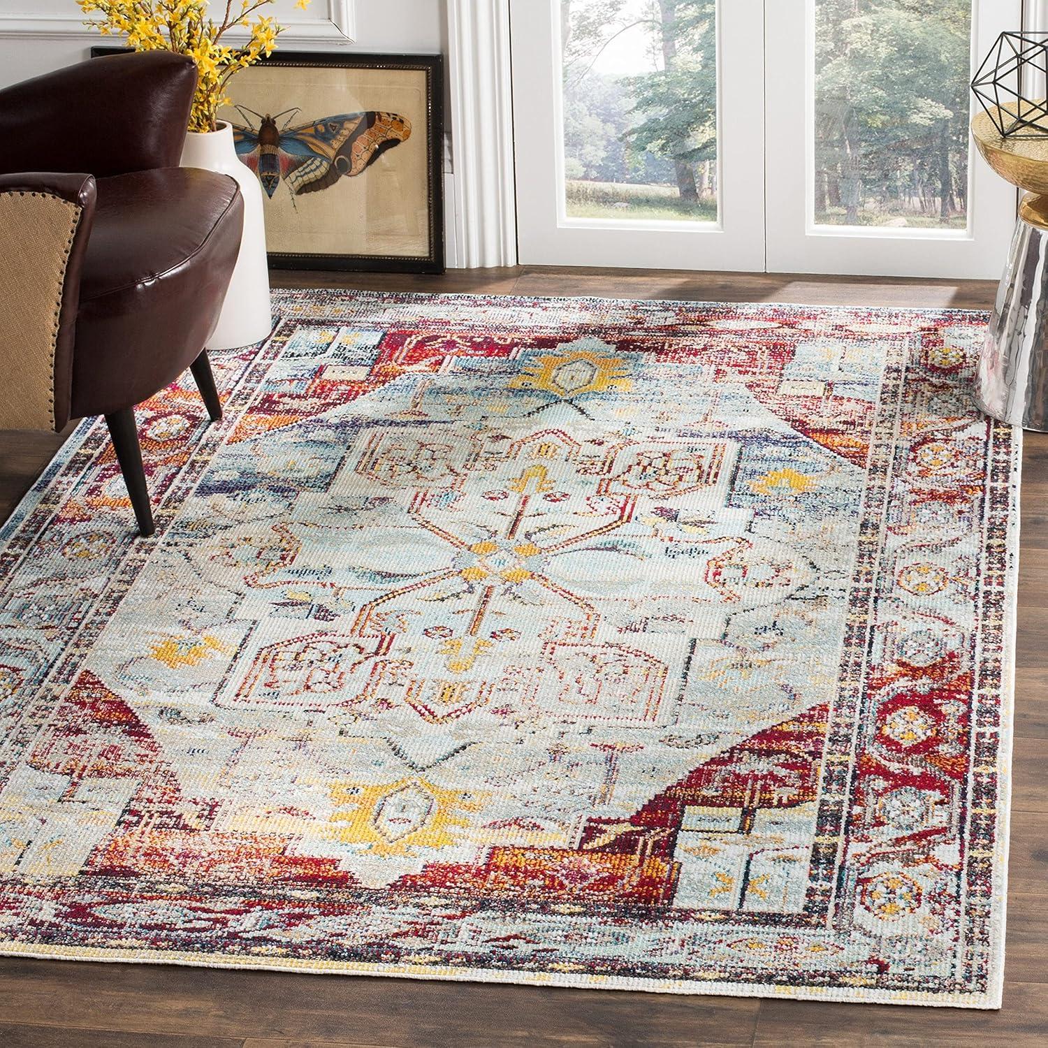 Safavieh  Crystal Nedra Vintage Boho Oriental Rug Teal/Purple 3' x 5' 3' x 5' Indoor Living Room, Bedroom Purple Rectangle