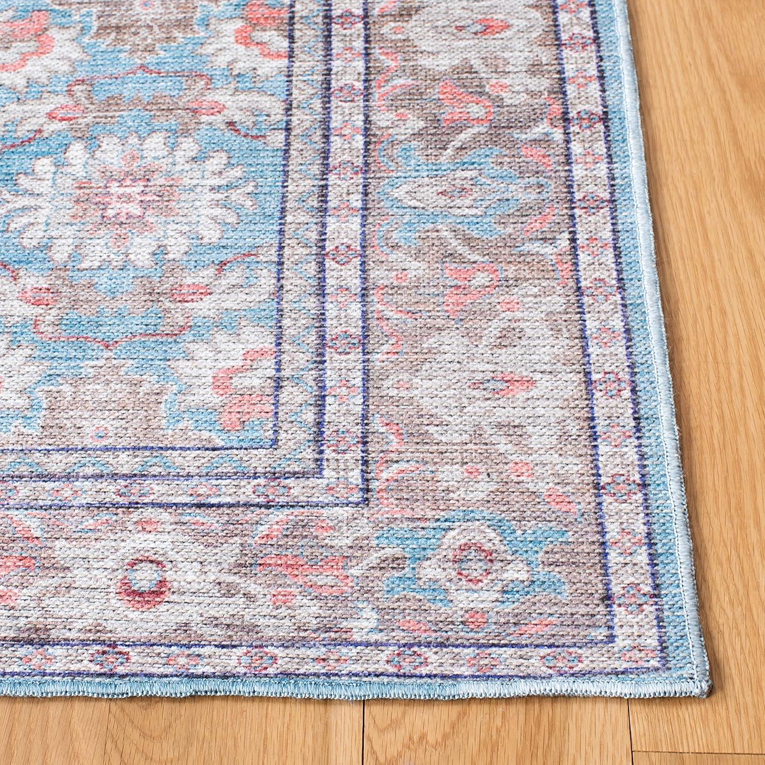 Serapi SEP584 Power Loomed Machine Washable Skid-Resistant Indoor Area Rug - Rust/Blue - 9'x12' - Safavieh