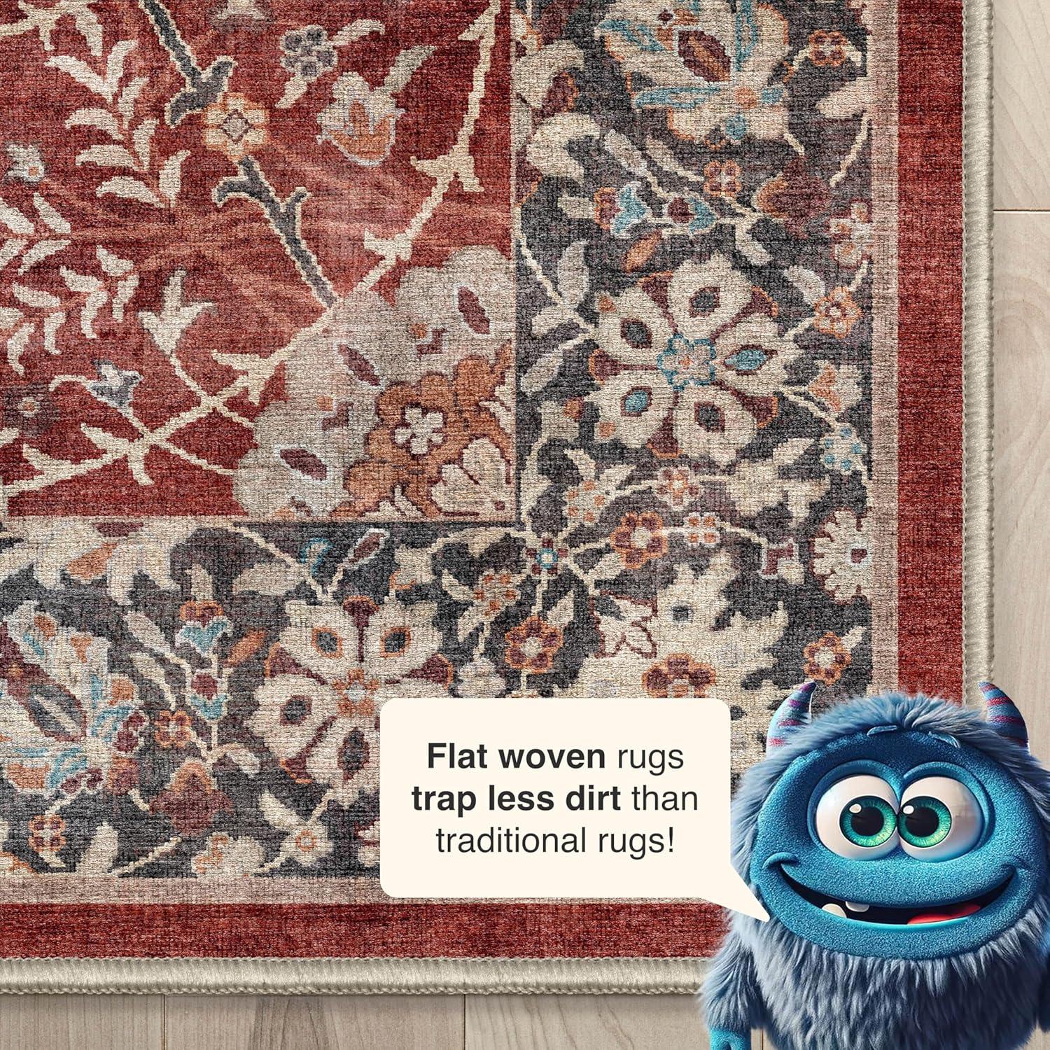Asha Oriental Persian Flat-Weave Red Rug