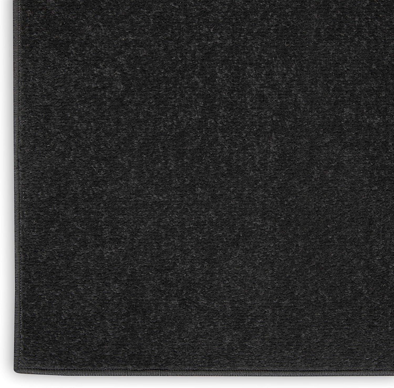 Nourison Essentials Easy Care Indoor Outdoor Area Rug - Black 7' x Square