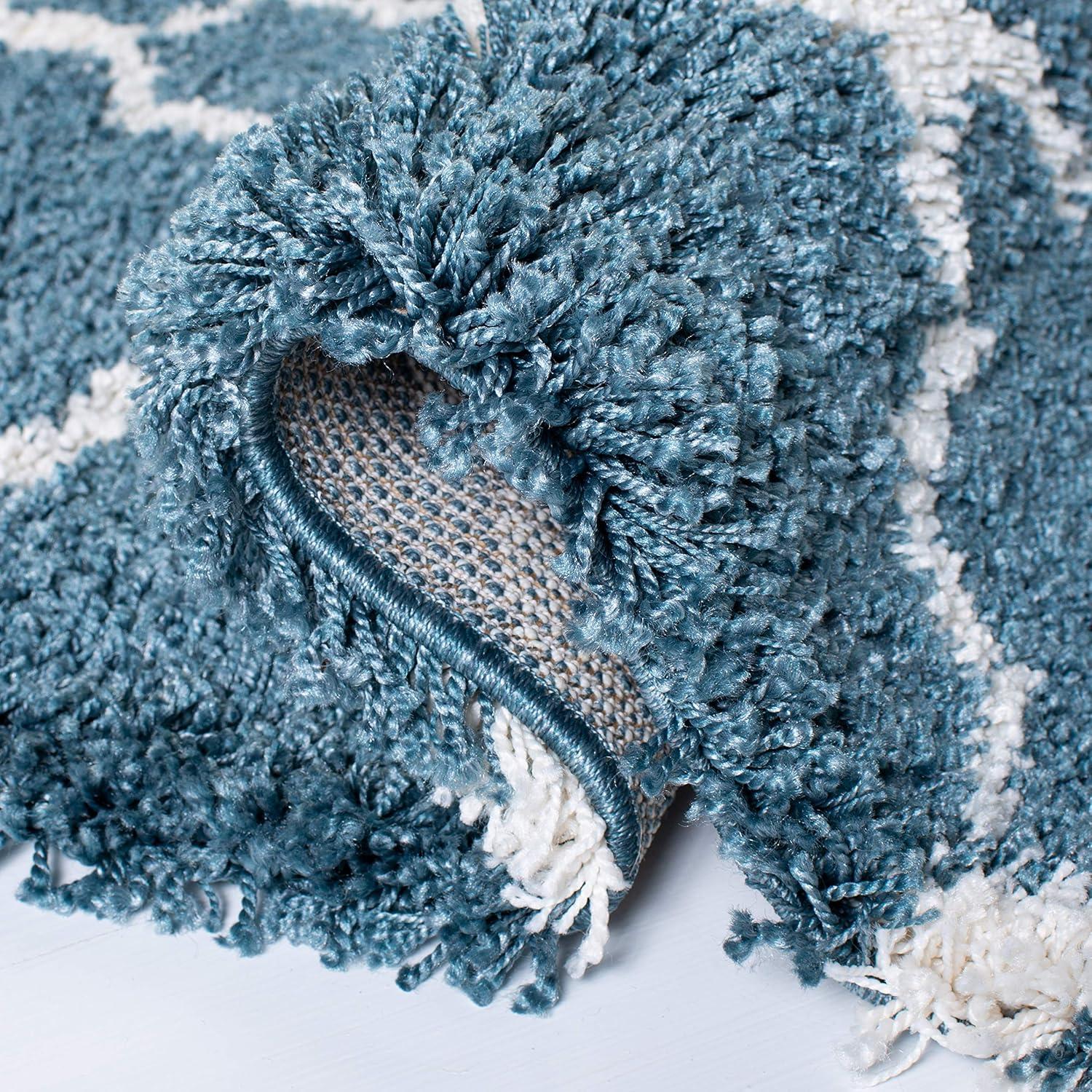 Hudson Shag SGH282 Power Loomed Indoor Area Rug - Slate Blue/Ivory - 4'x6' - Safavieh.