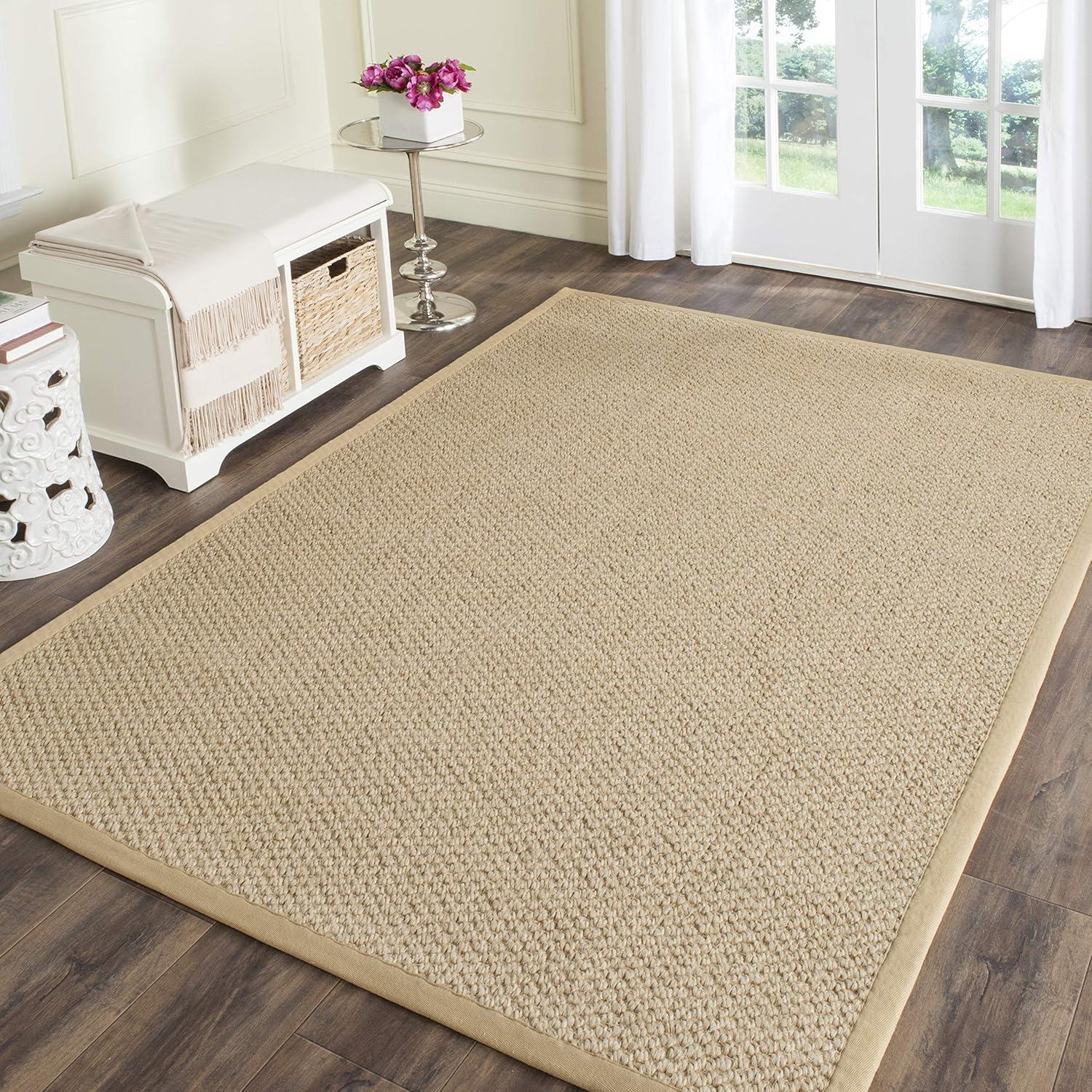 Maize Square Handmade Tufted Non-Slip Jute Area Rug, 4' x 6'