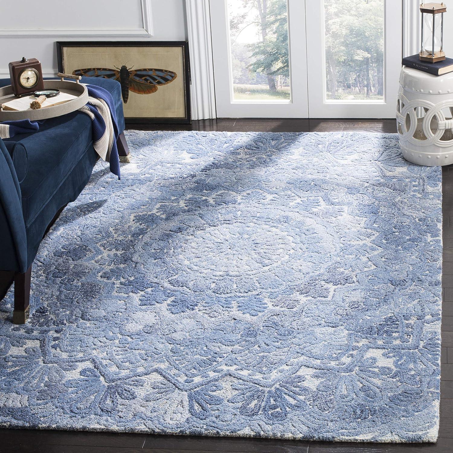 Marquee MRQ110 Hand Tufted Area Rug - Blue/Ivory - 4'x6' - Safavieh.