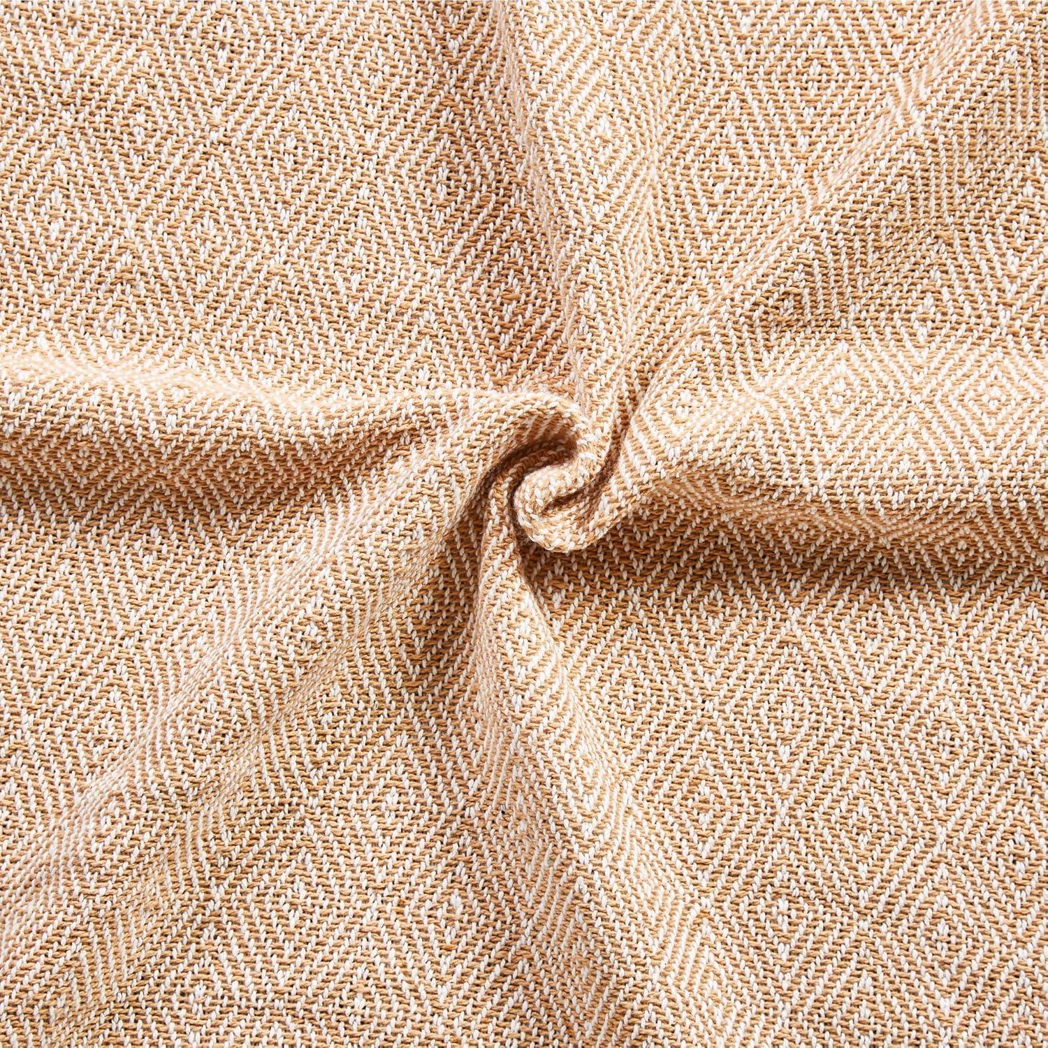 Chic Modern Cinnamon 100% Cotton Knitted Throw Blanket 50"x60"