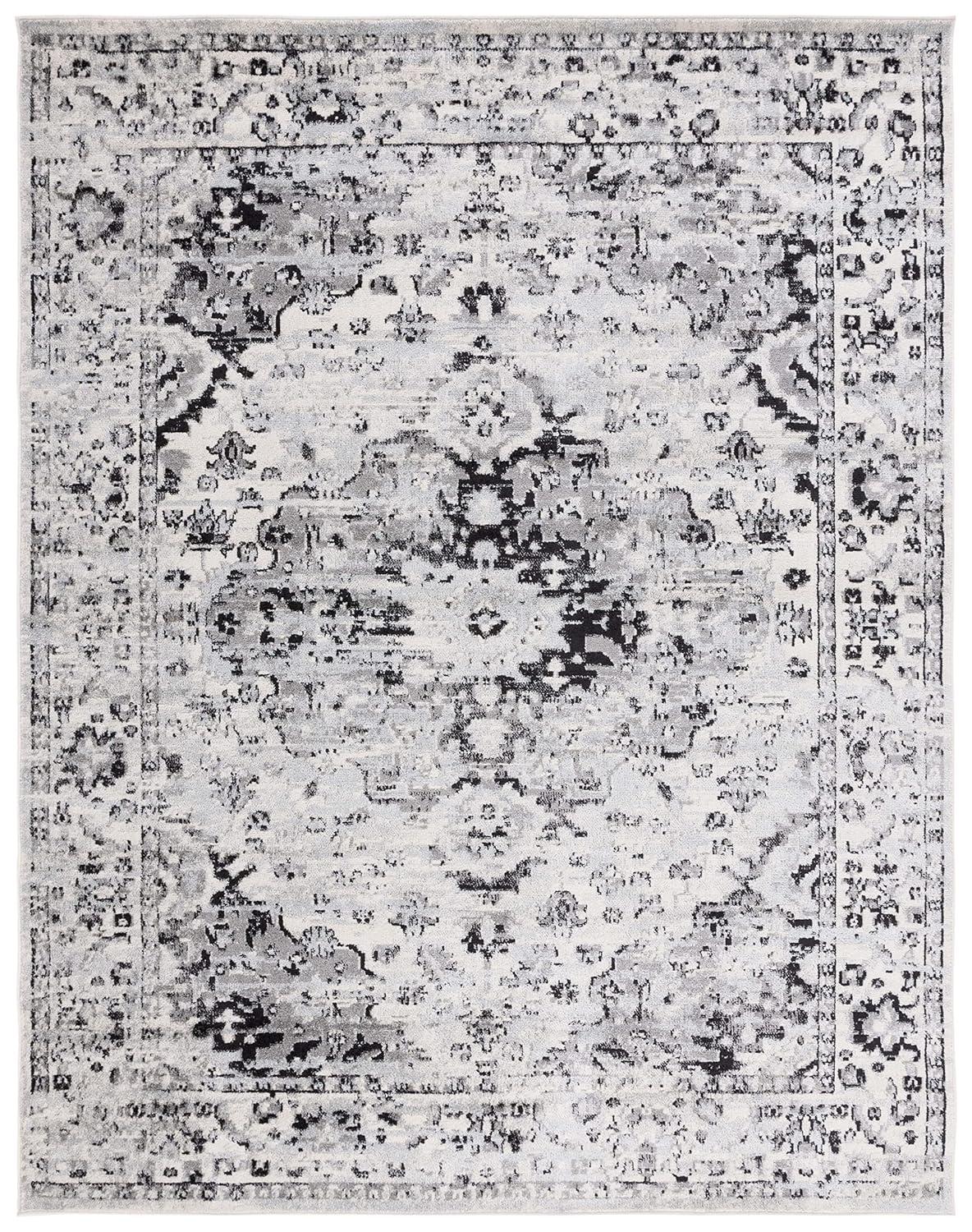 Madison MAD154 Power Loomed Indoor Area Rug - Grey/Black - 8'x10' - Safavieh