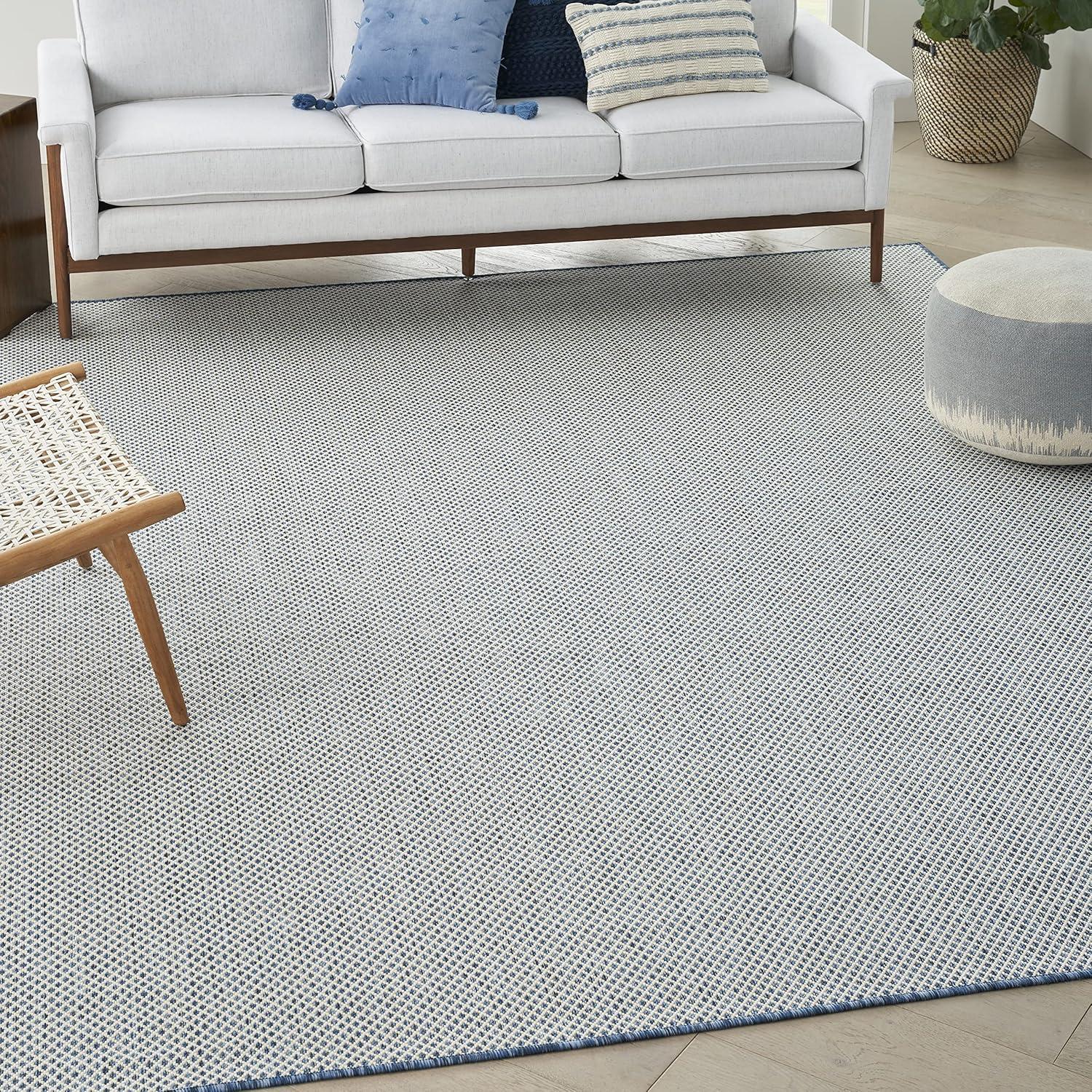 Nourison Courtyard COU01 Indoor/outdoor Area Rug - Ivory Blue 8' x 10'