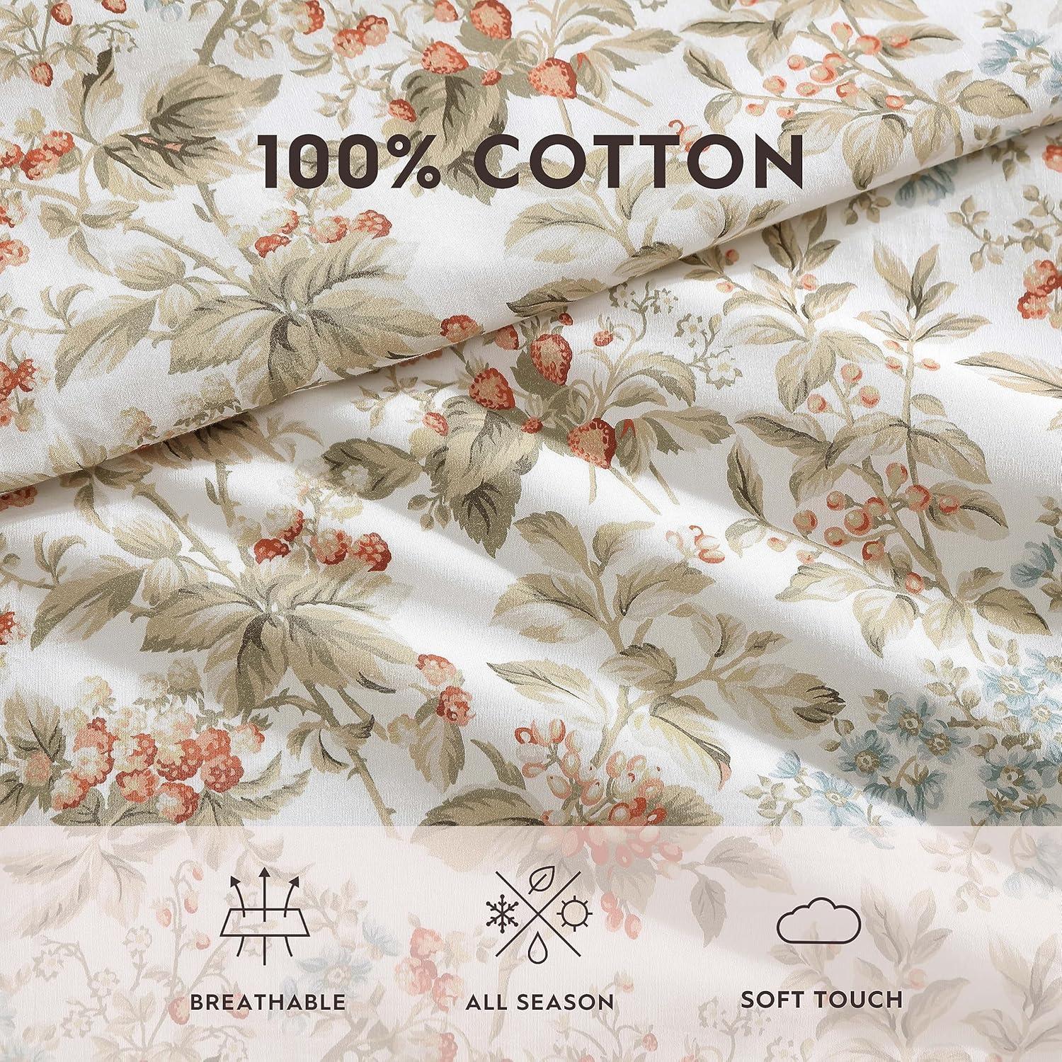 Laura Ashley Laura Ashley Bramble Floral Cotton Reversible Comforter Set