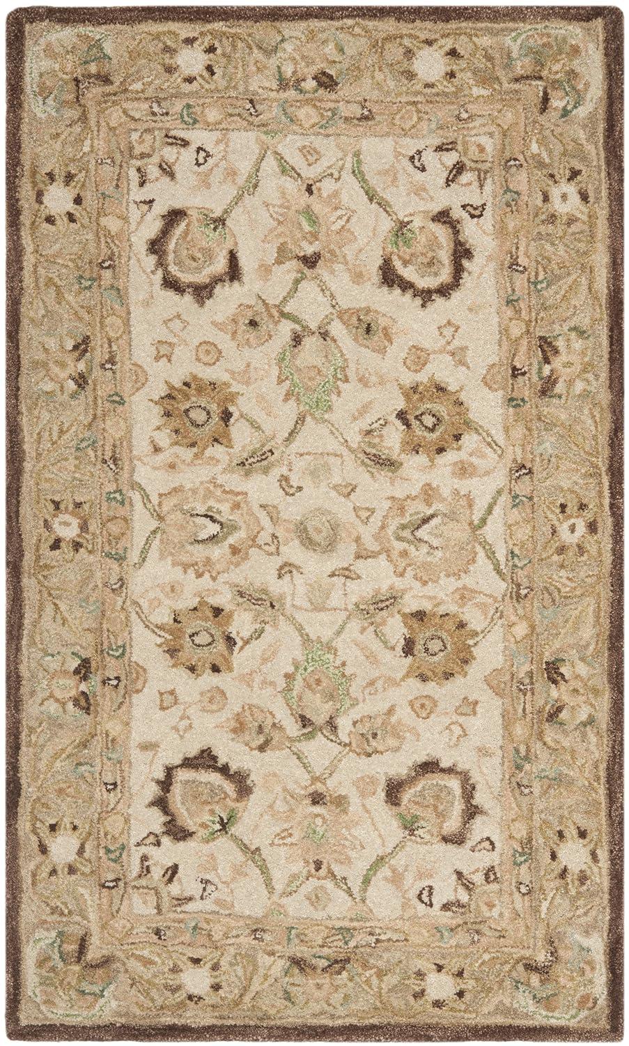 Anatolia AN512 Hand Tufted Indoor Area Rug - Ivory/Brown - 4'x6' - Safavieh