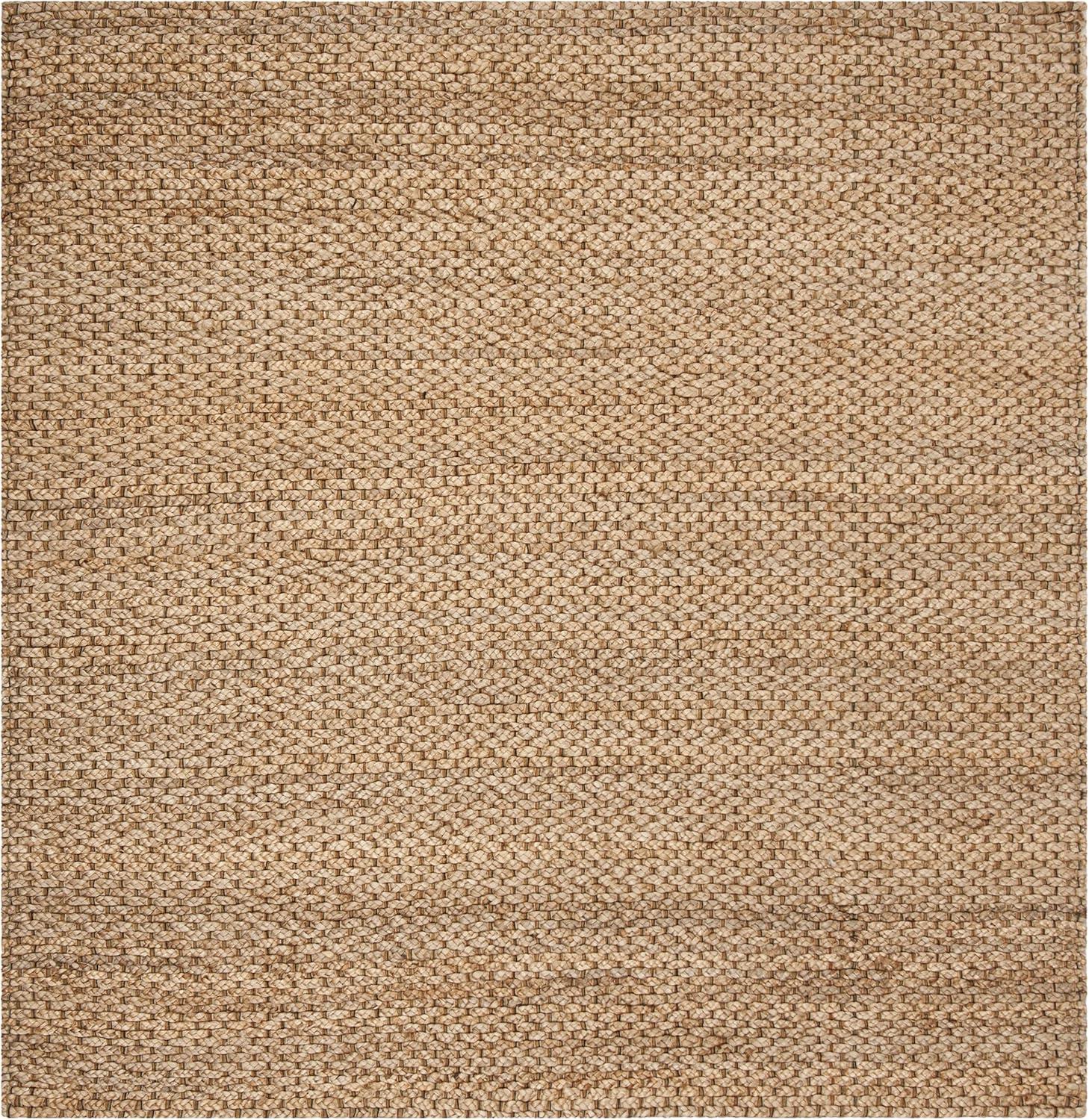 SAFAVIEH Natural Fiber Lillian Braided Jute Area Rug, Natural, 6' x 6' Square