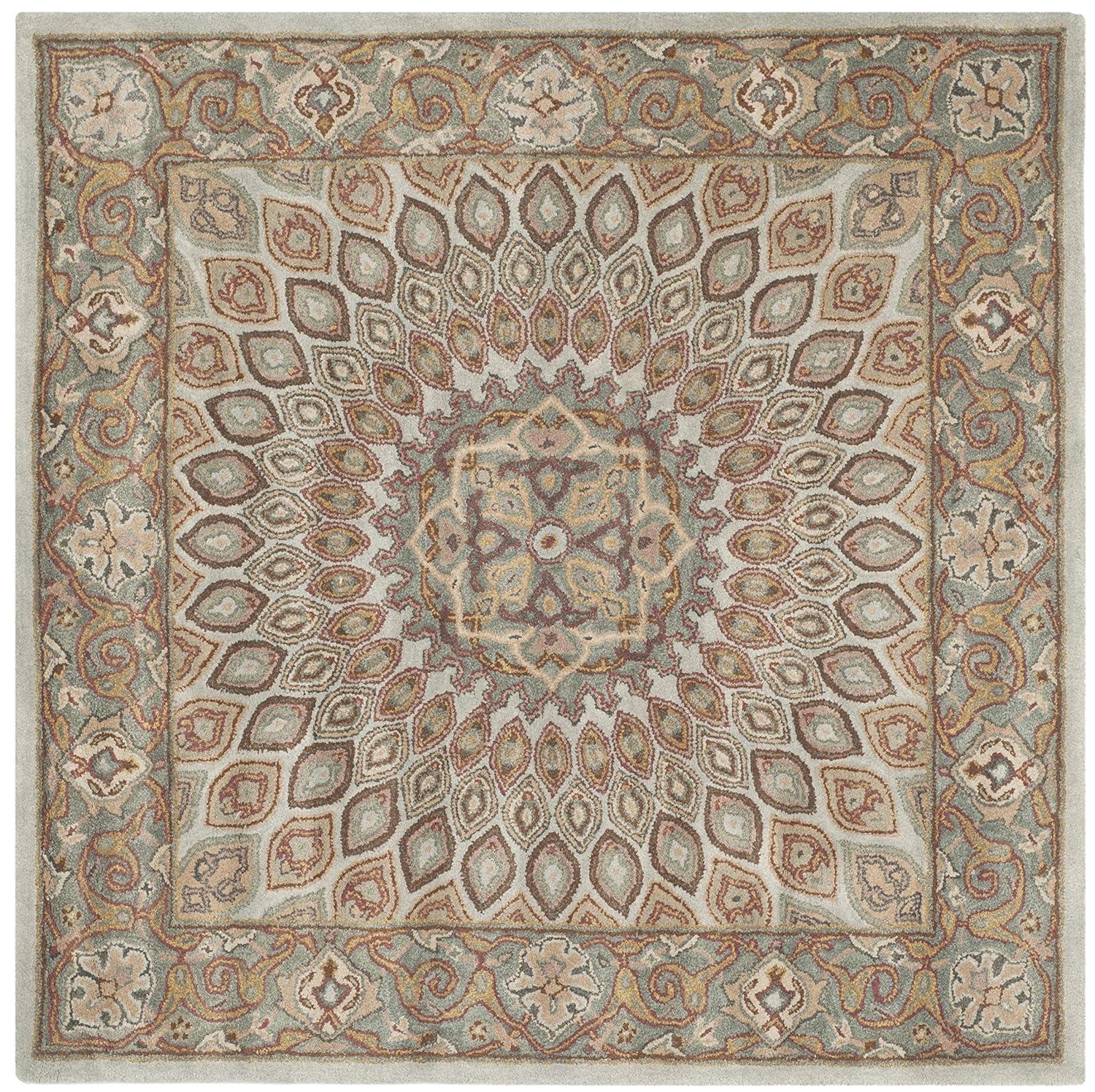 SAFAVIEH Heritage Shevon Oriental Area Rug, Light Brown/Grey, 10' x 10' Square