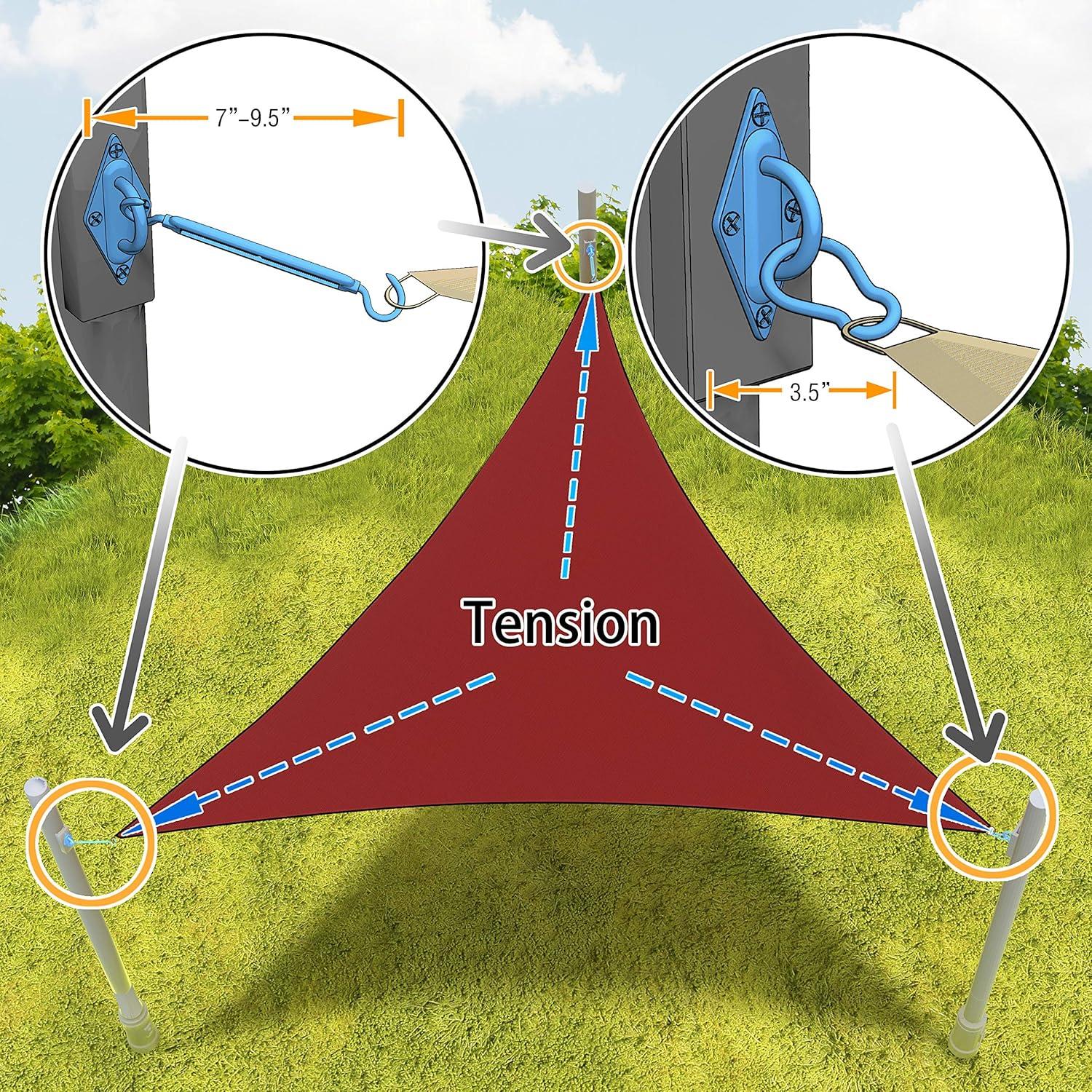 Amgo 6 Inch Hardware Kit for Triangle Sun Shade Sail