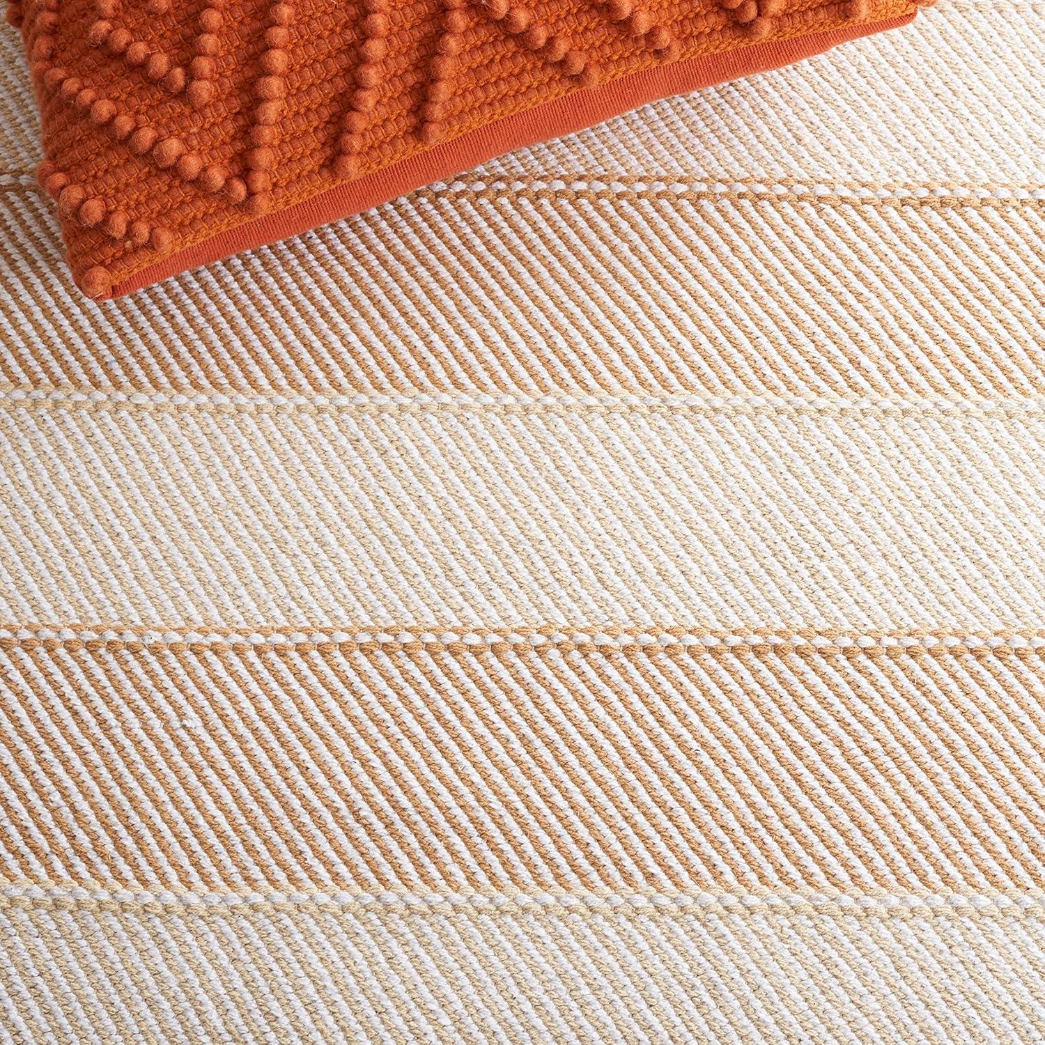 Striped Kilim STK803 Hand Woven Area Rug - Beige/Gold - 4'x6' - Safavieh.