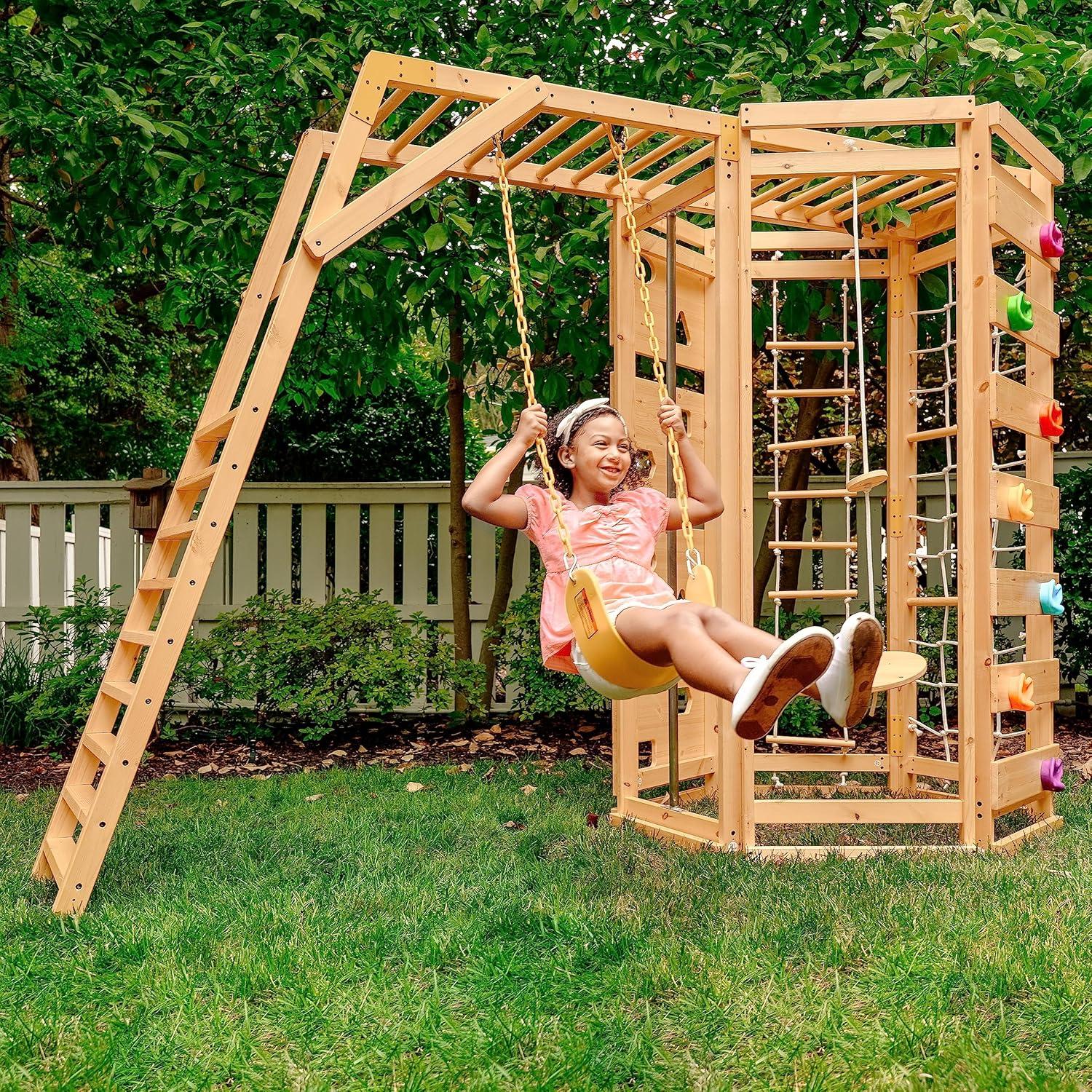 Hawthorn - Outdoor Climber with Monkey Bars, Swing, and Octagon Climber