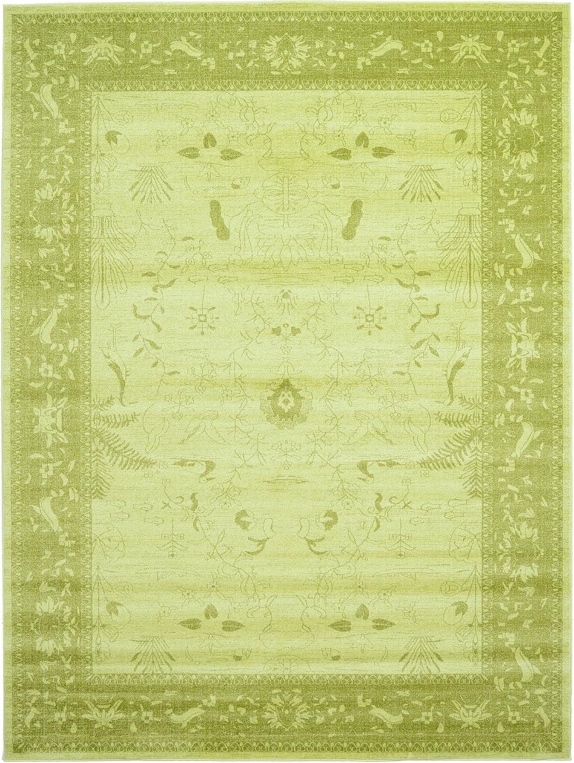Unique Loom 9' 0 x 12' 0 Light Green La Jolla Floral Area Rug
