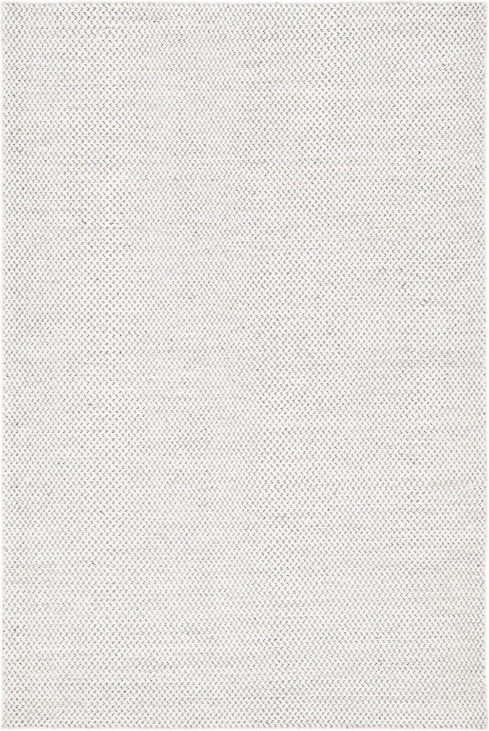 Ivory Flat Woven Wool 6' x 9' Area Rug