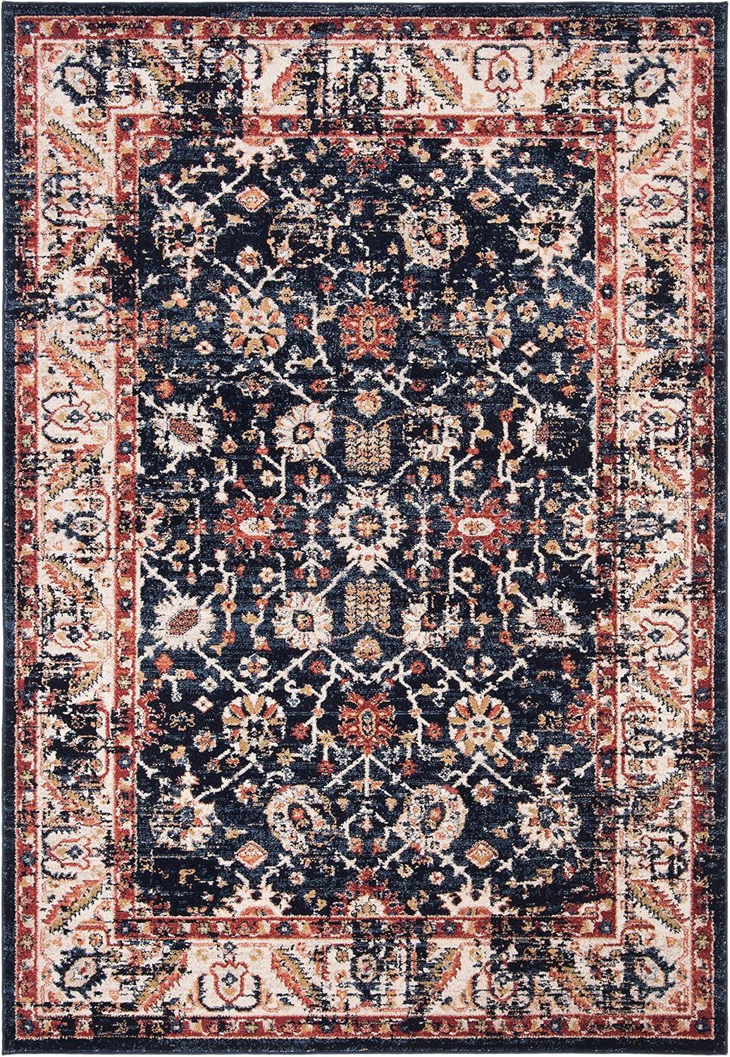 Charleston CHL413 Loomed Indoor Area Rug - Navy/Ivory - 5'3"x7'6" - Safavieh