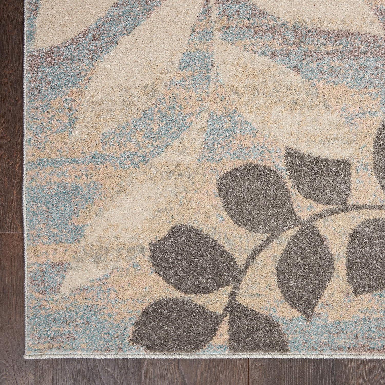 Nourison Tranquil Distressed Farmhouse Botanical Area Rug