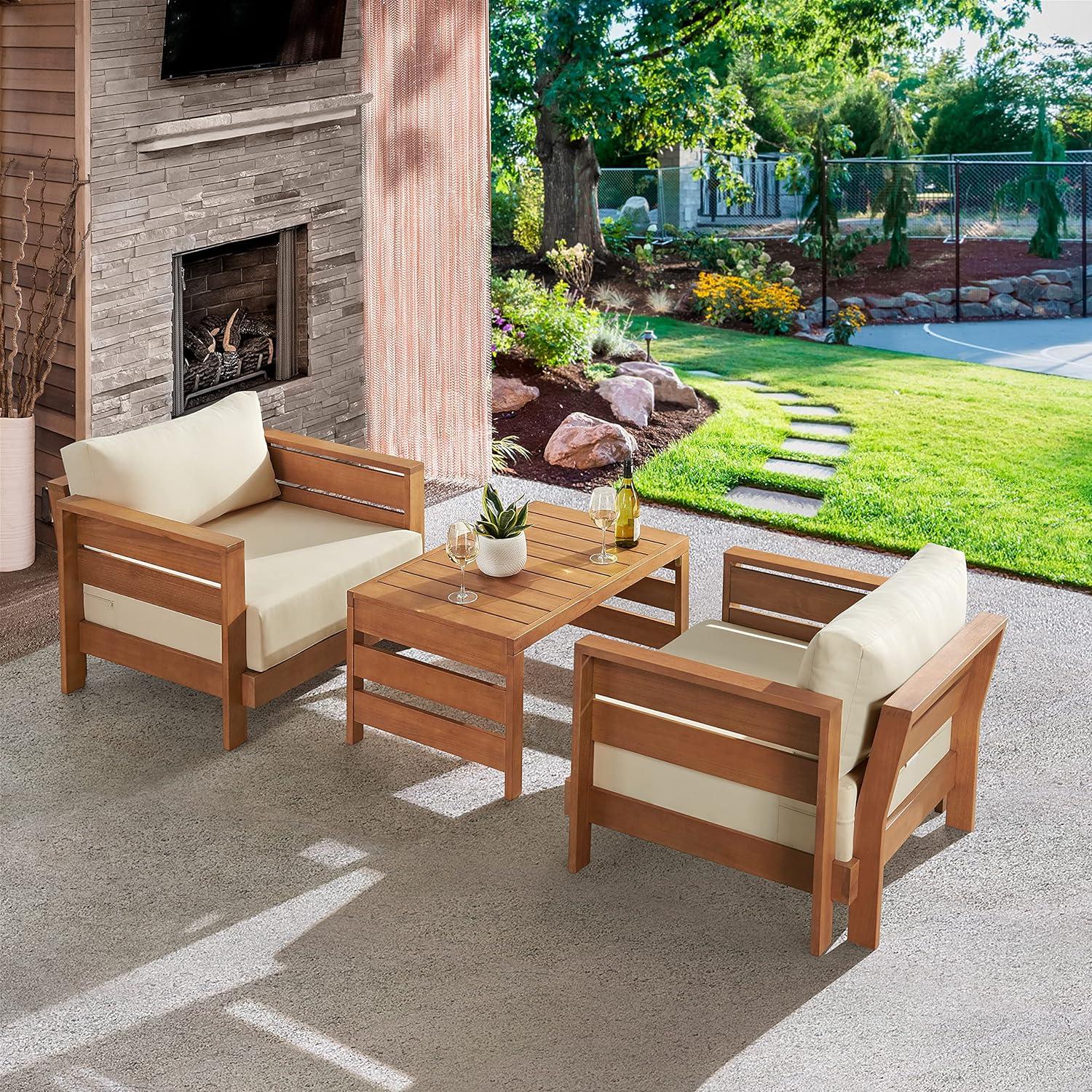 Barton Weather-Resistant Eucalyptus Wood Outdoor Coffee Table, Brown