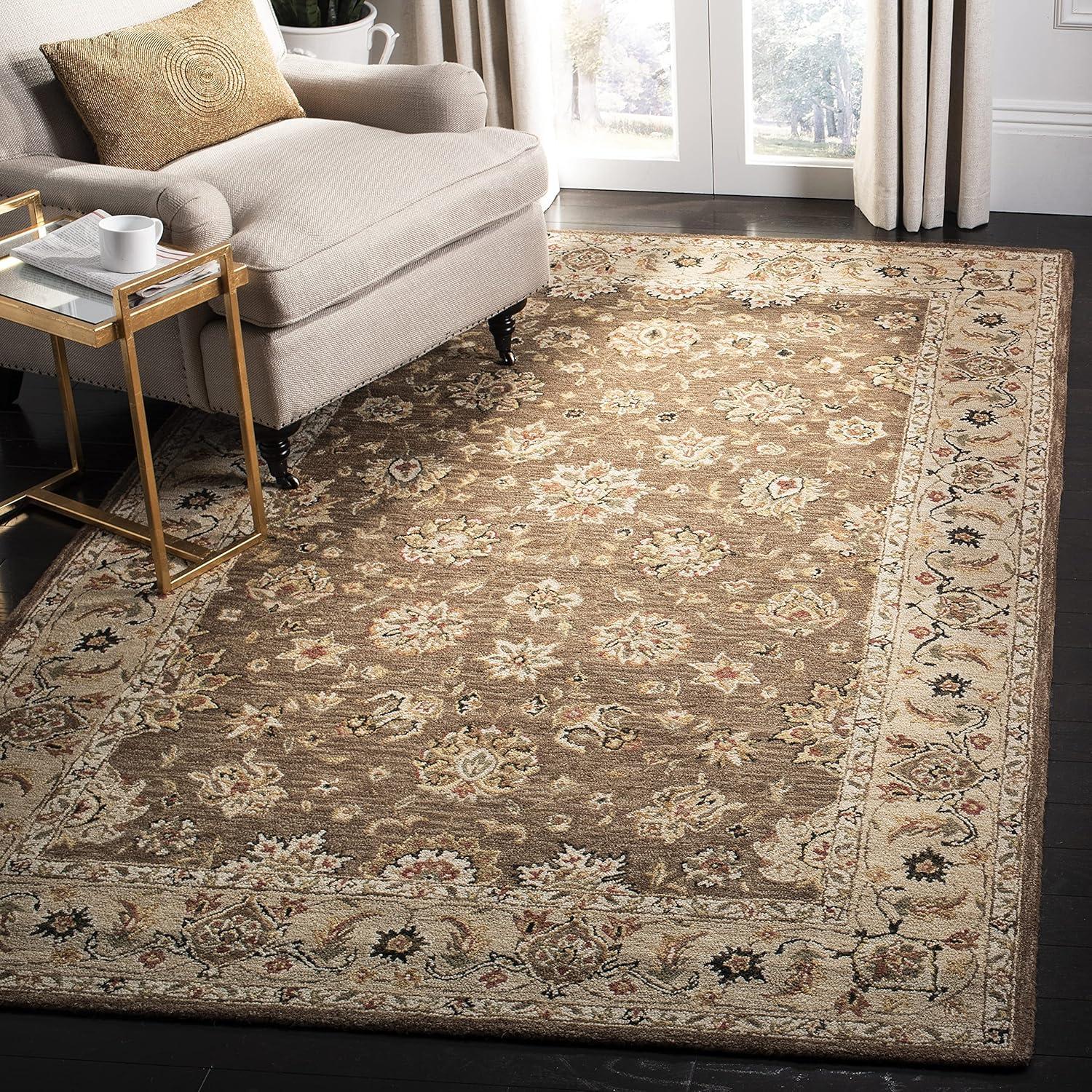 Chelsea 6' x 9' Brown and Ivory Hand-Knotted Wool Rug