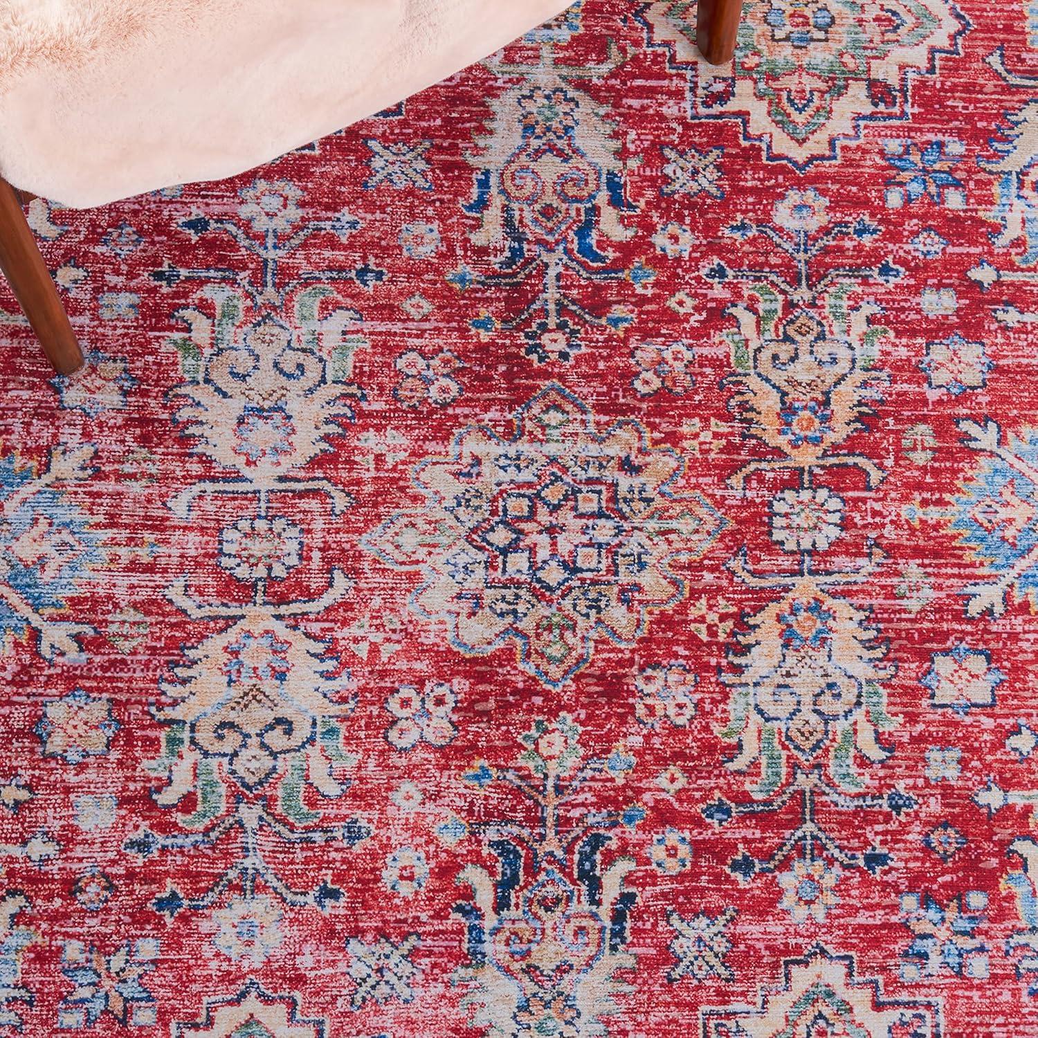 Tucson Vintage Persian TSN196 Power Loomed Machine Washable Skid-Resistant Indoor Area Rug - Rust/Beige - 9'x12' - Safavieh