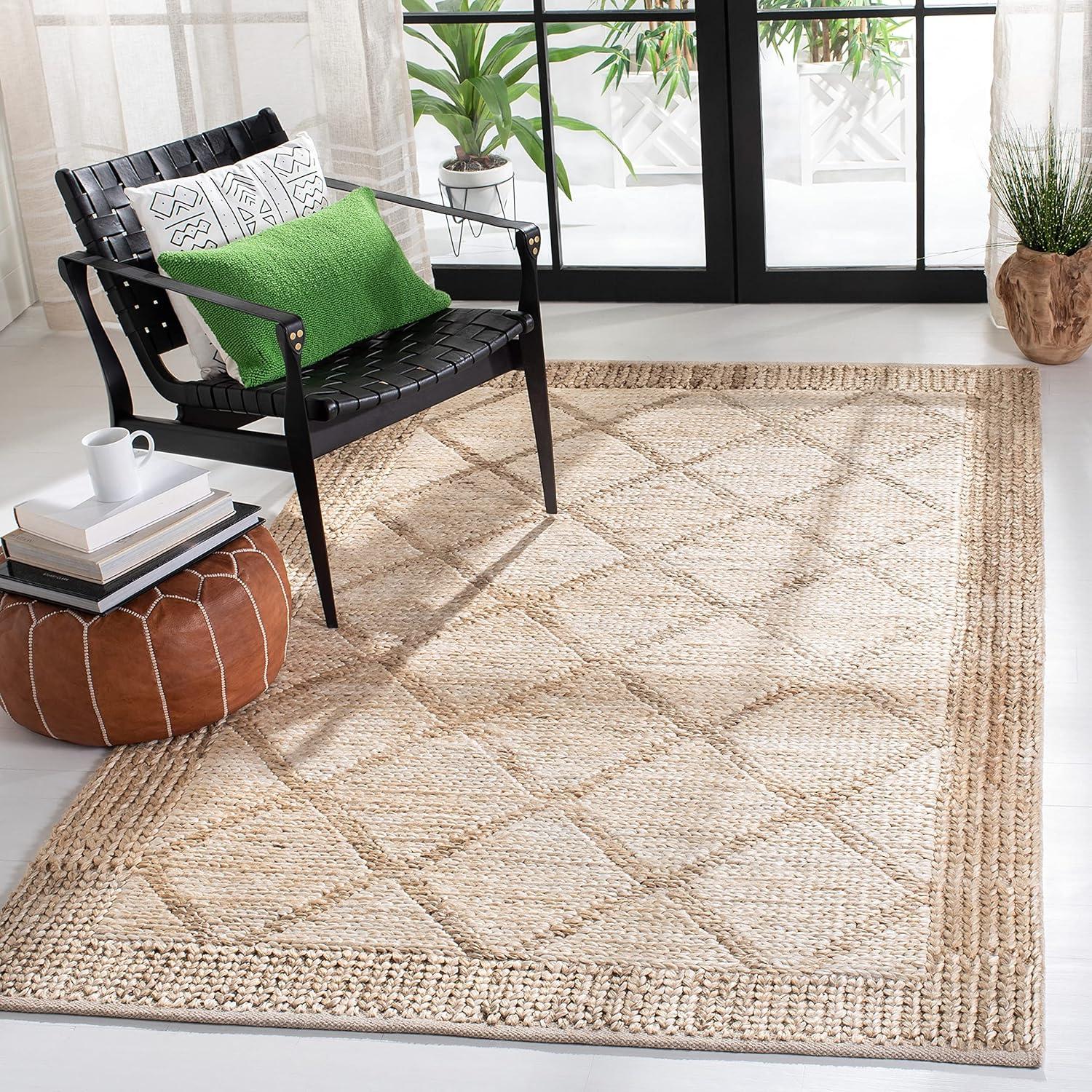 Natural Beige Handwoven Jute Kilim Area Rug 3' x 5'