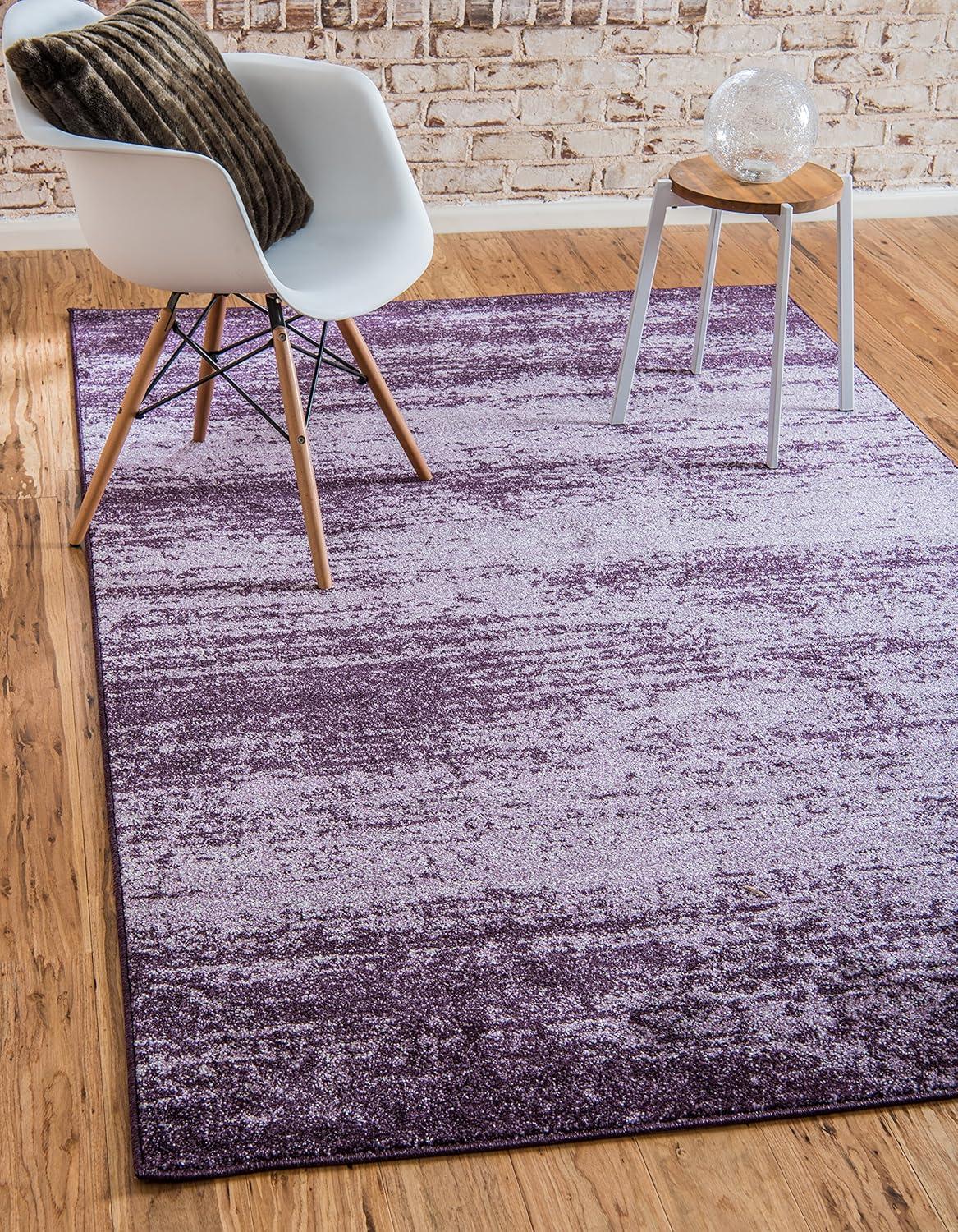 Violet Tufted Synthetic 9' x 12' Reversible Area Rug