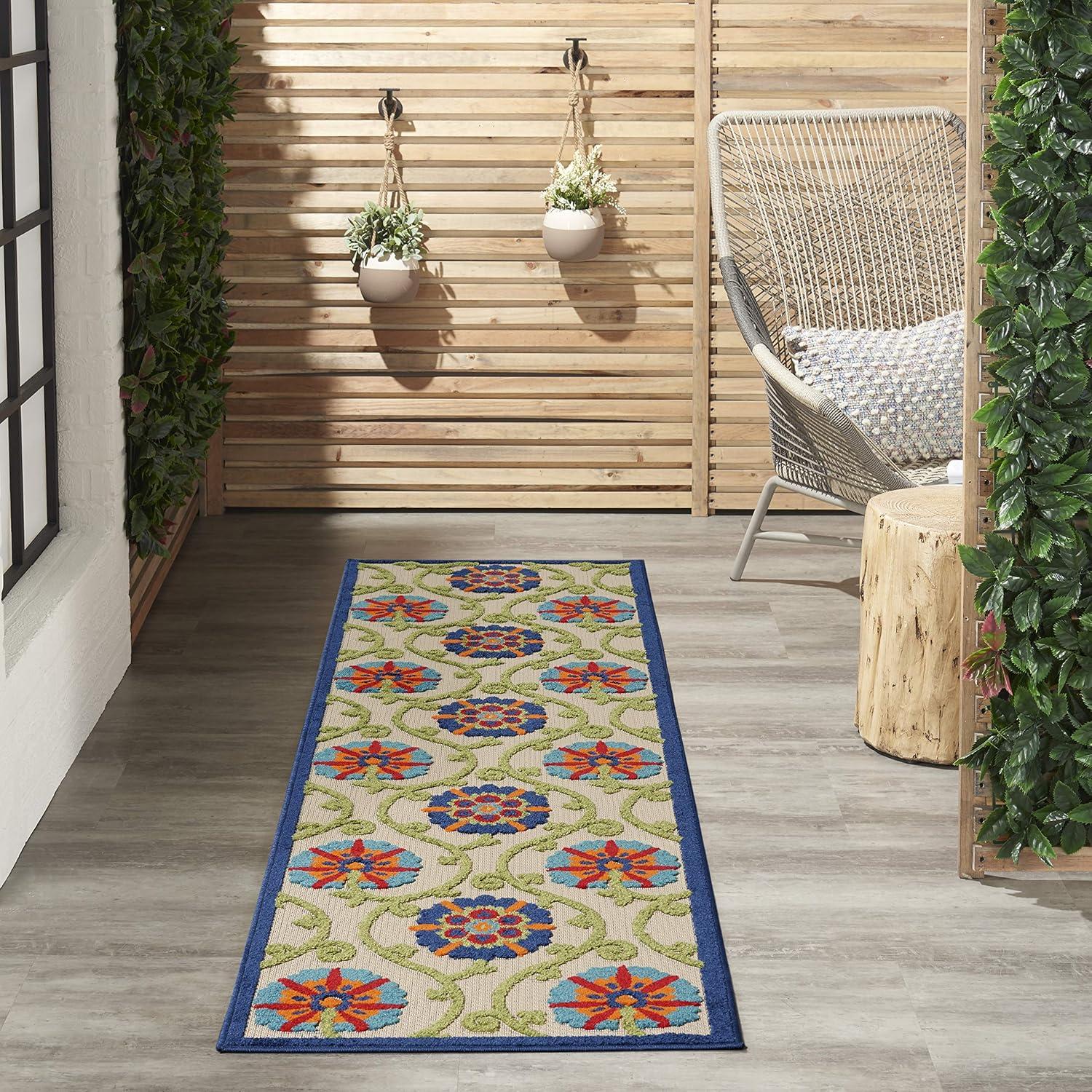 Nourison Aloha Contemporary Floral Outdoor Area Rug