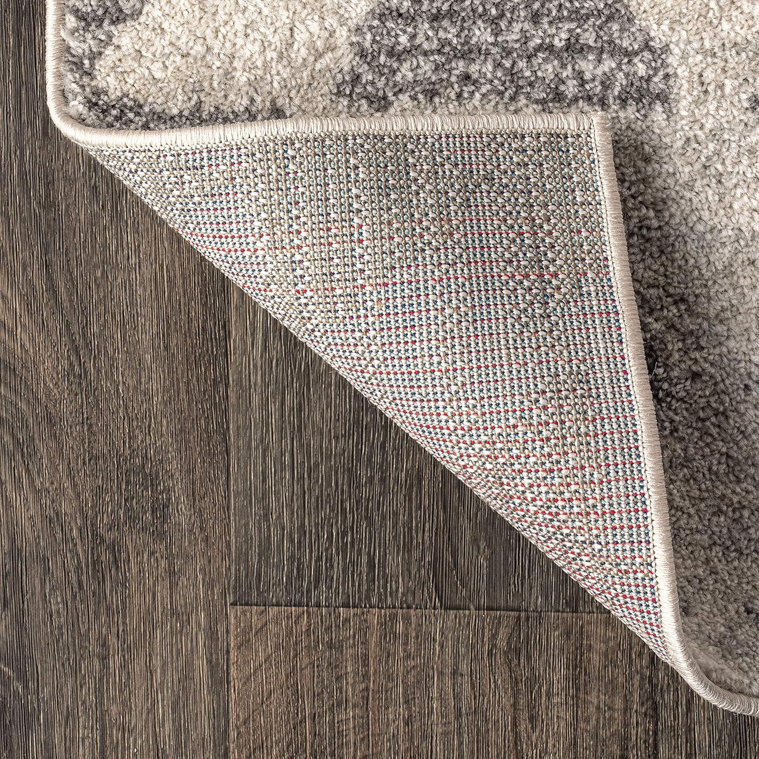 5'x8' Aisha Moroccan Triangle Geometric  Area Rug, Cream/Gray - JONATHAN Y