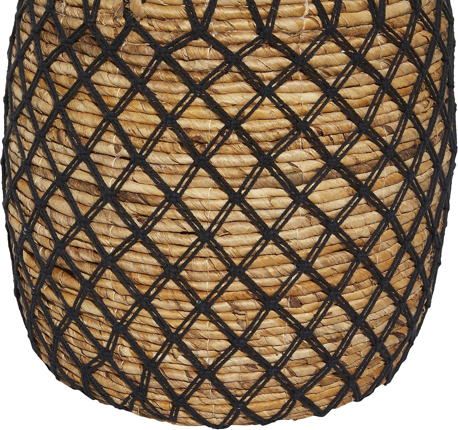 Brown Round Banana Leaf Storage Basket Set, 19"