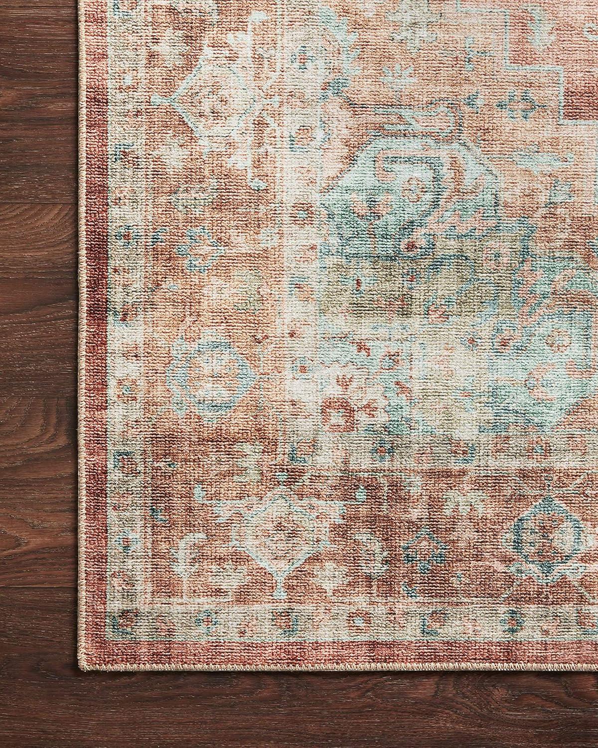 Loloi II Heidi Collection HEI-01 Terracotta / Aqua, Oriental Area Rug 2'-6" x 9'-6"