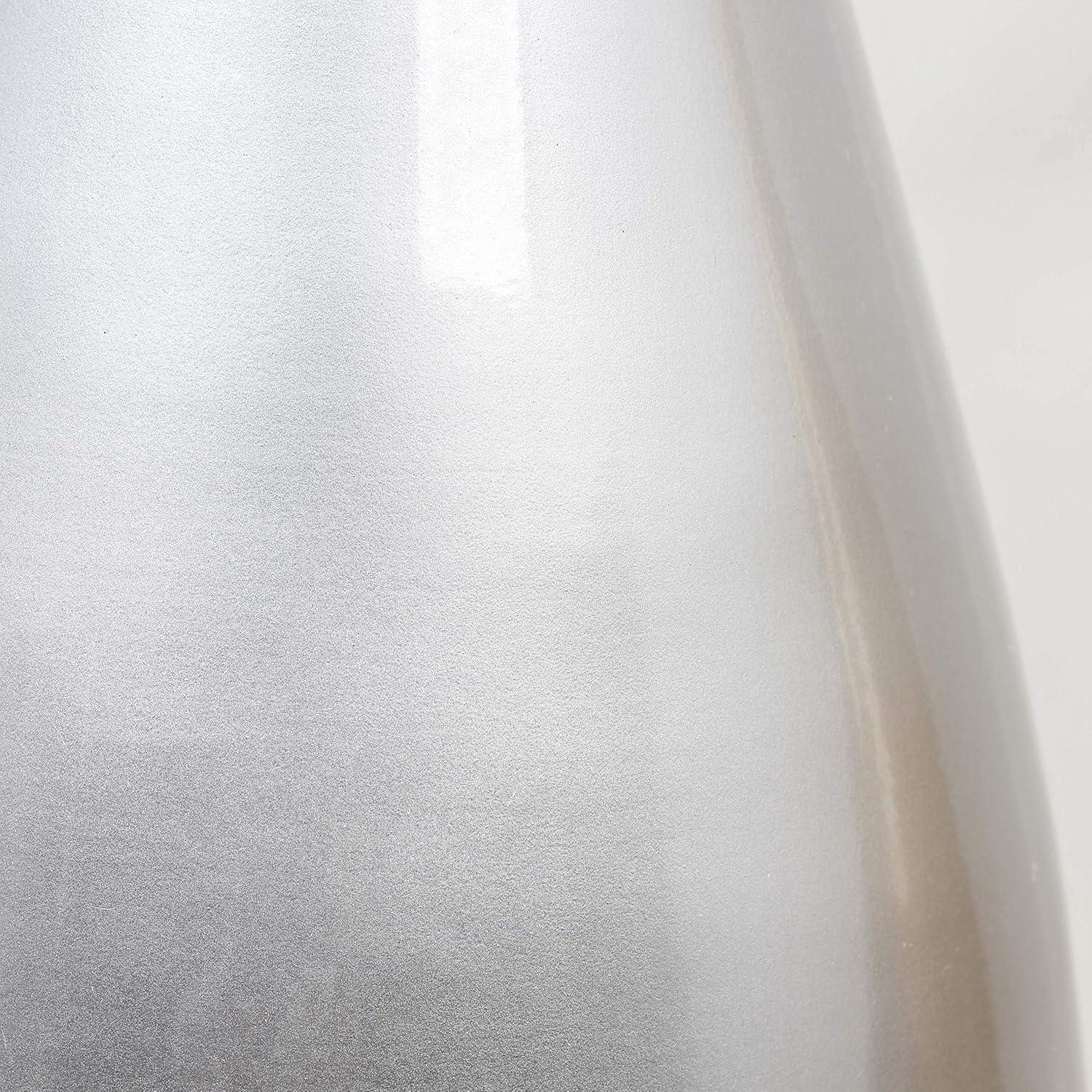 Tall 43 Inch Modern Bamboo Narrow Trumpet Floor Vase - Elegant Decoration Modern Accent Piece, Living Room Decor, Handcrafted Bamboo Art, Silver Large