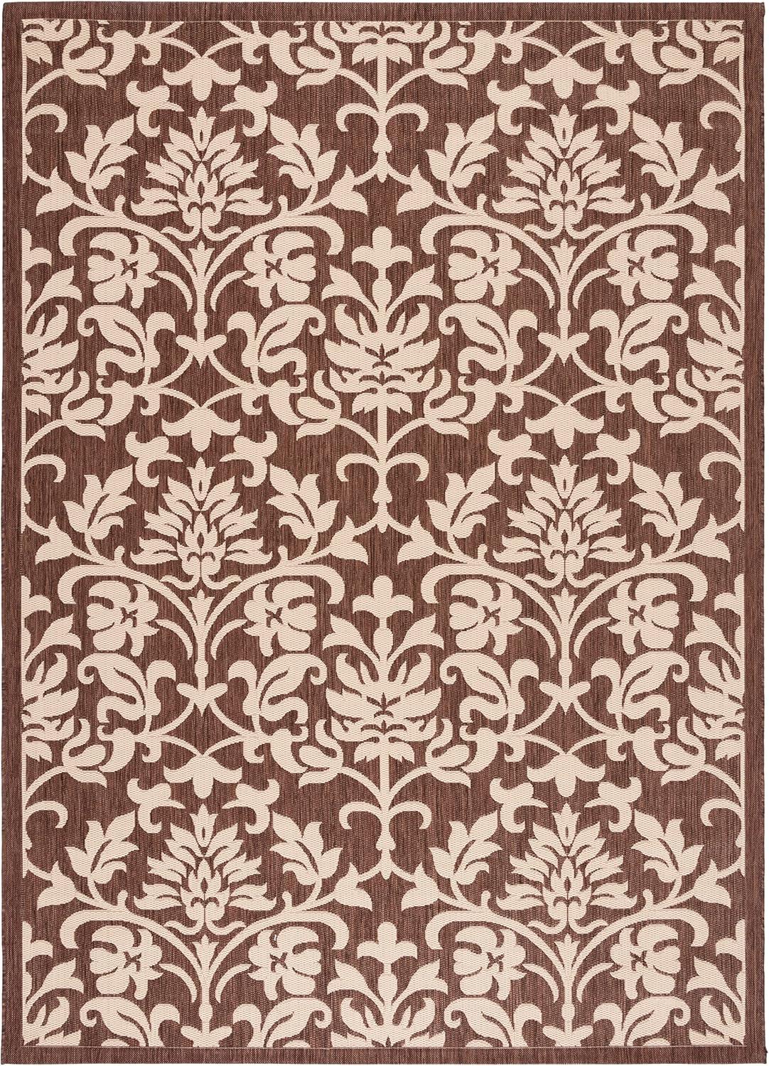 Courtyard CY3416 Power Loomed Indoor and Outdoor Area Rug - Chocolate/Natural - 8'x11' - Safavieh