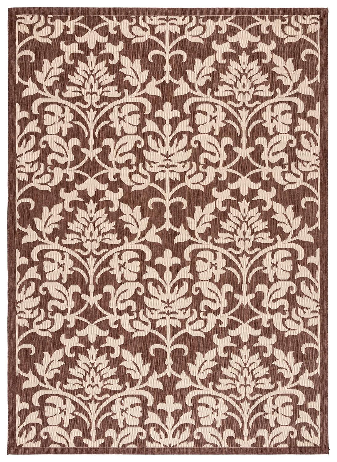 Courtyard CY3416 Power Loomed Indoor and Outdoor Area Rug - Chocolate/Natural - 8'x11' - Safavieh