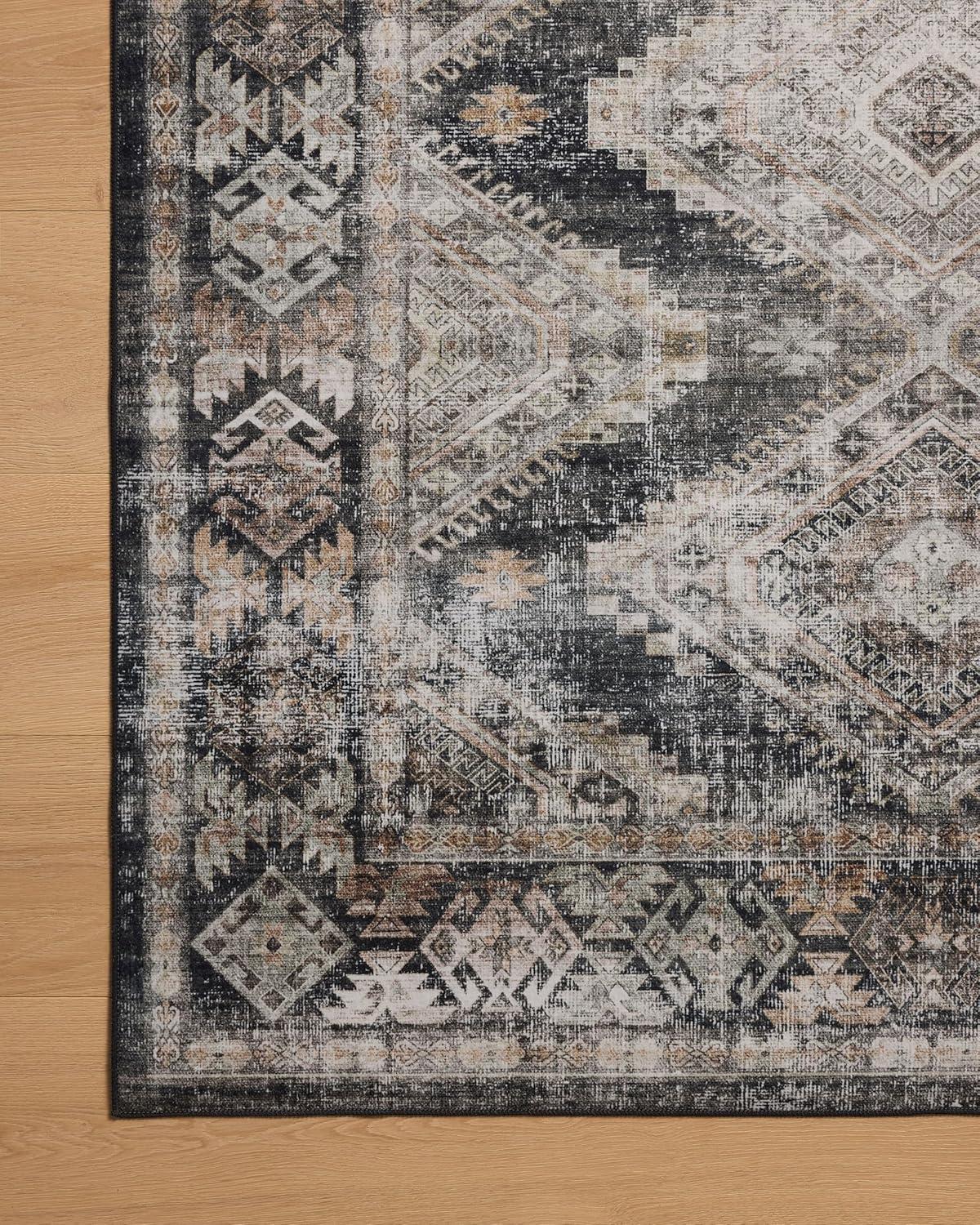 Amber Lewis x Loloi Machine Washable Josie Ink / Earth Area Rug