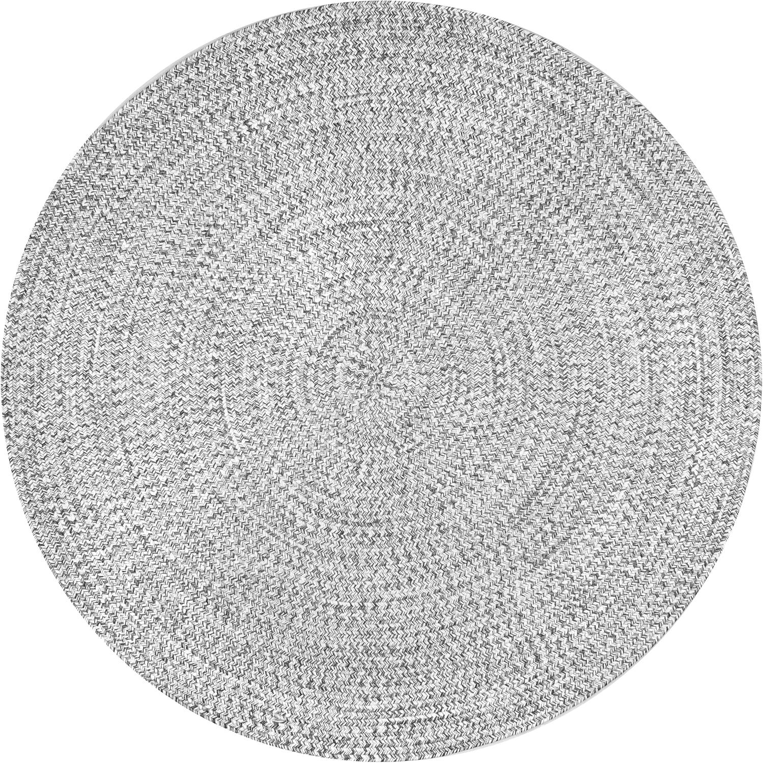 nuLOOM Wynn Braided Indoor/Outdoor Area Rug, 6' Round, Salt and Pepper