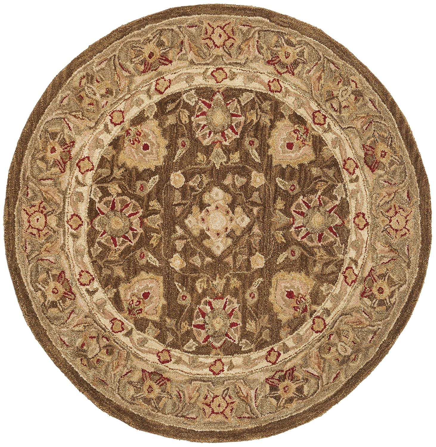 Anatolia AN512 Hand Tufted Indoor Area Rug - Brown/Green - 8' Round - Safavieh